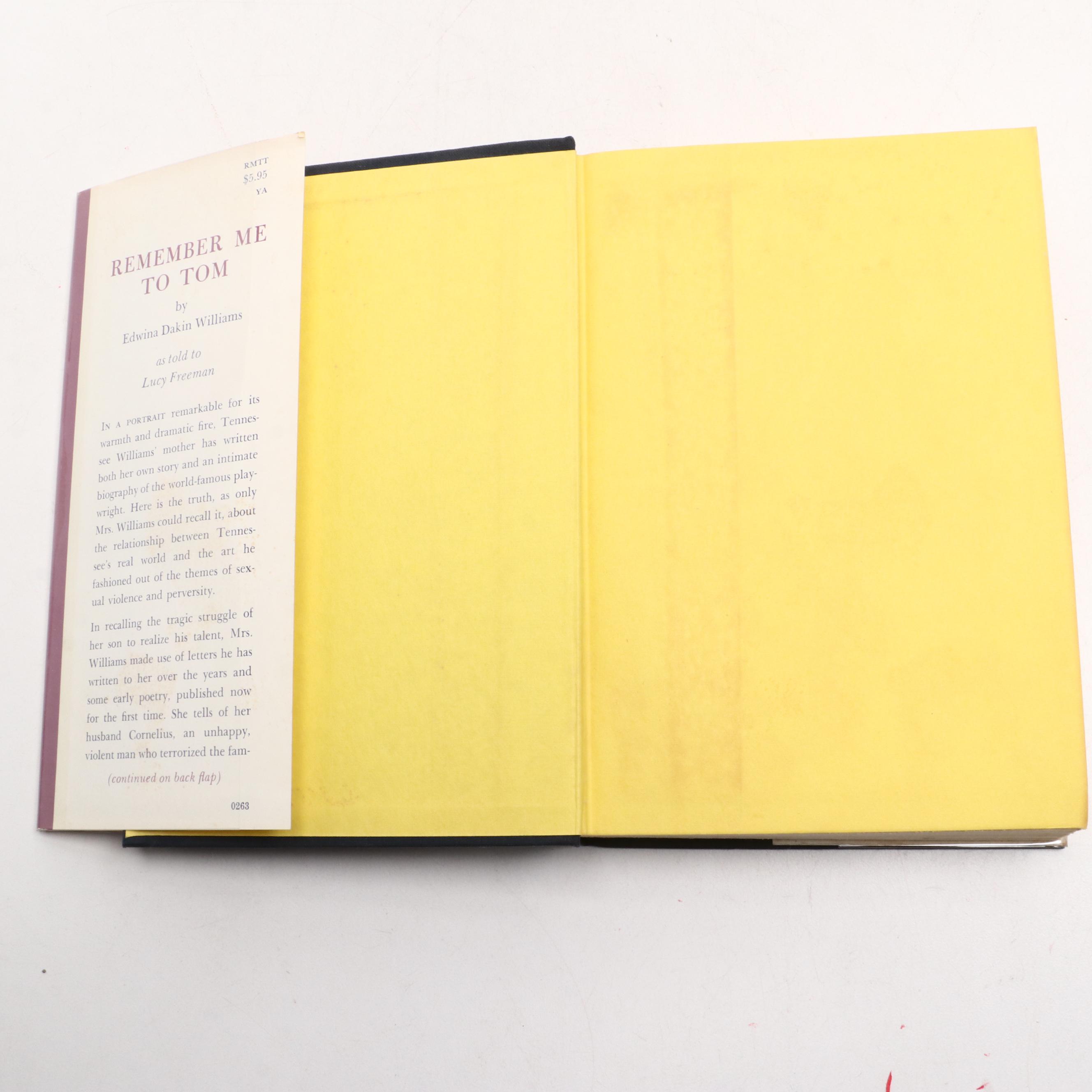 First Edition "Remember Me To Tom" by Edwina Dakin Williams, 1963