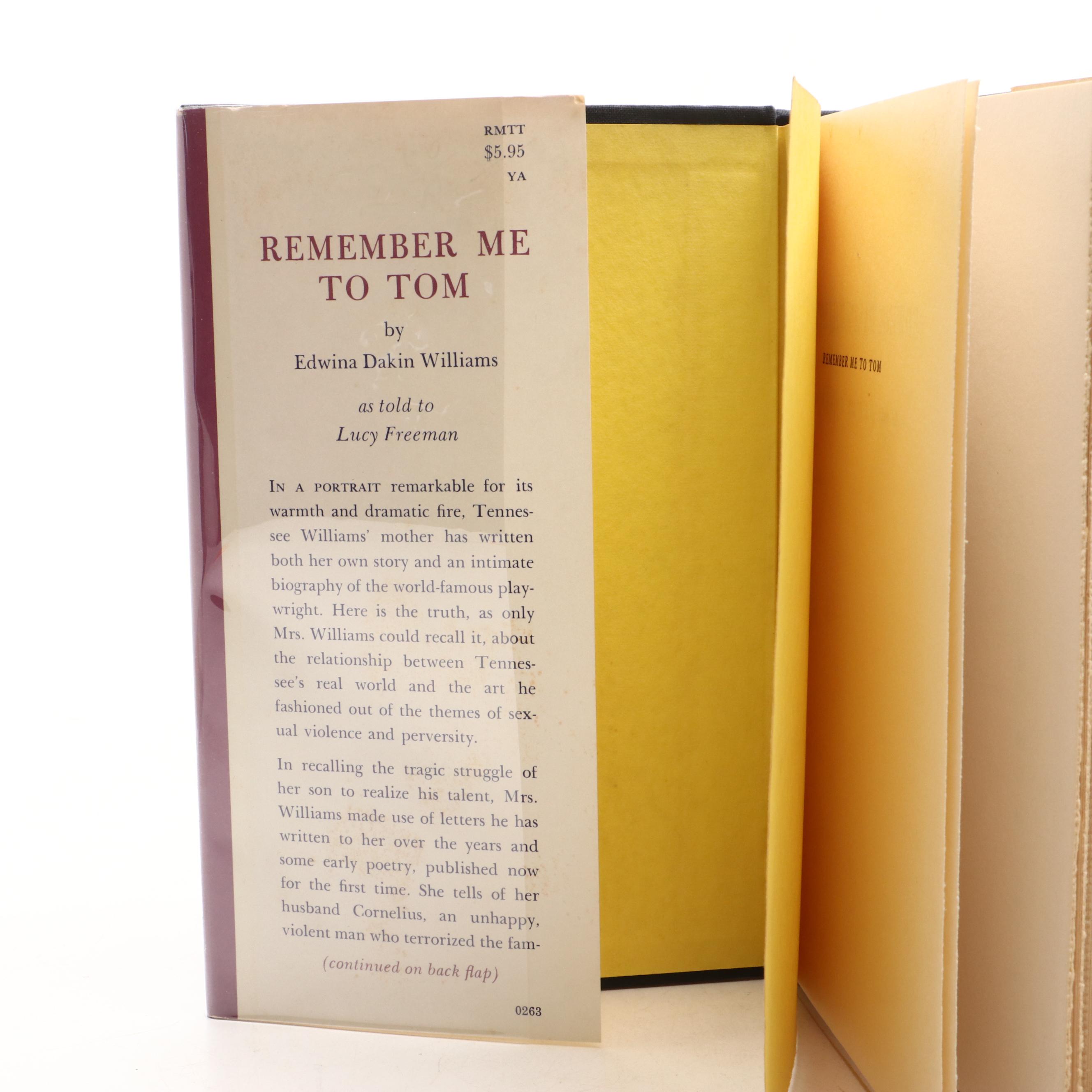 First Edition "Remember Me To Tom" by Edwina Dakin Williams, 1963