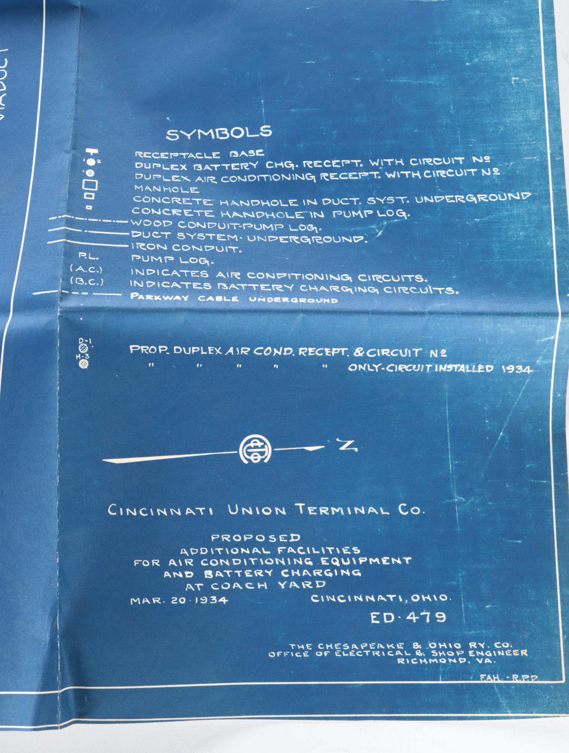 Cincinnati Union Terminal Blueprints, Plans Documents and More, Mid-20th Century