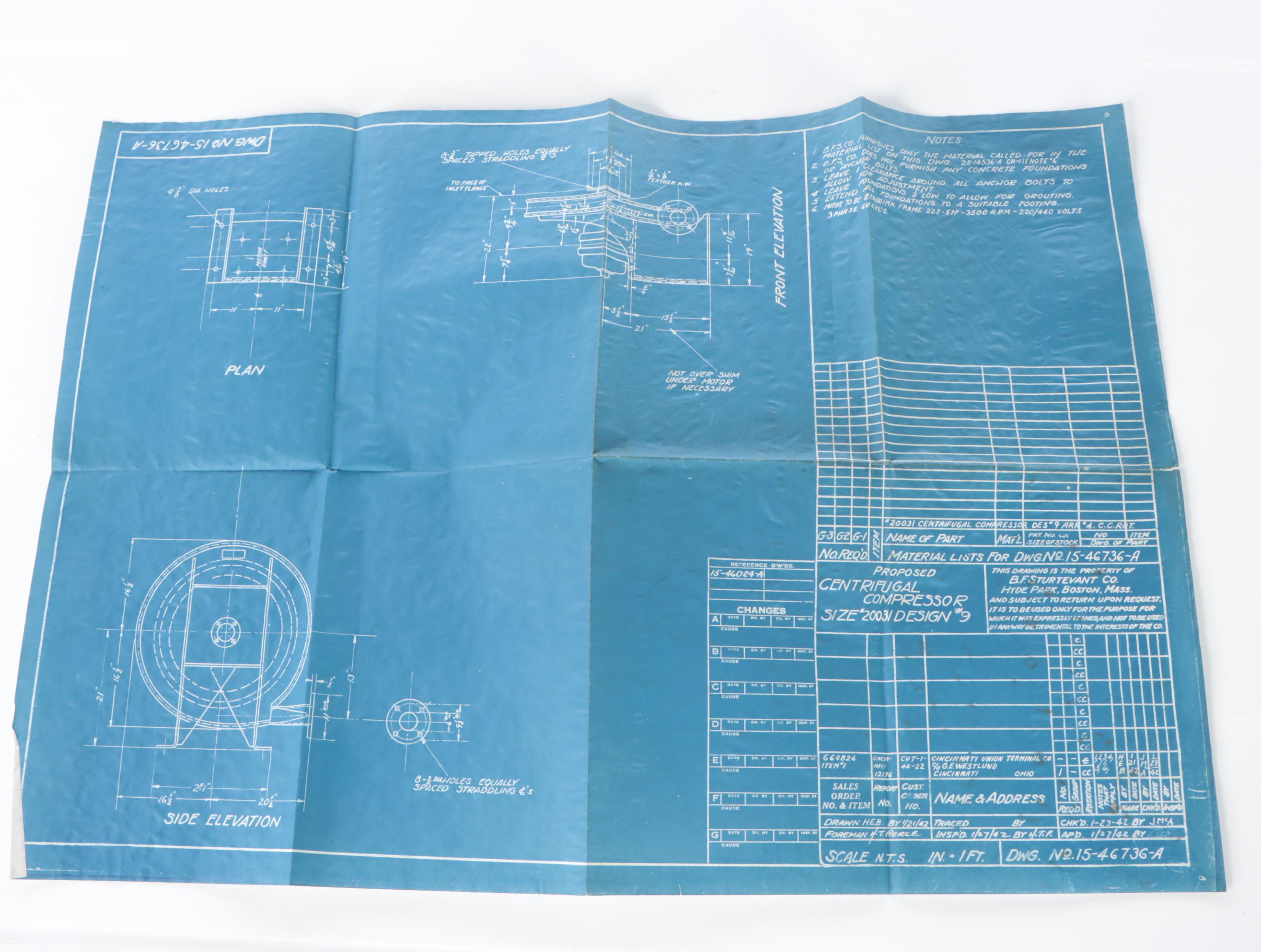 Cincinnati Union Terminal Blueprints, Plans Documents and More, Mid-20th Century