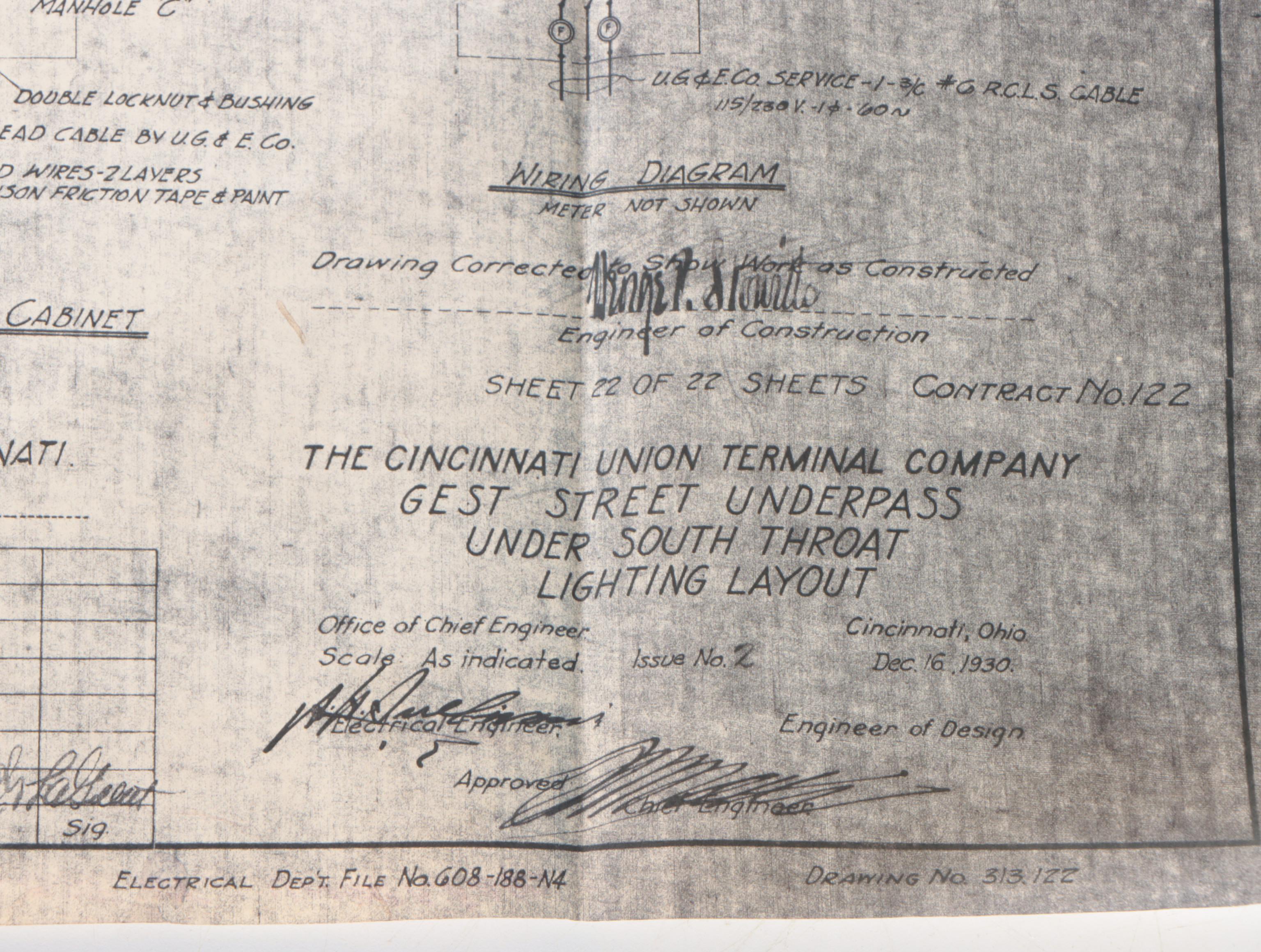 Cincinnati Union Terminal Blueprints, Plans Documents and More, Mid-20th Century