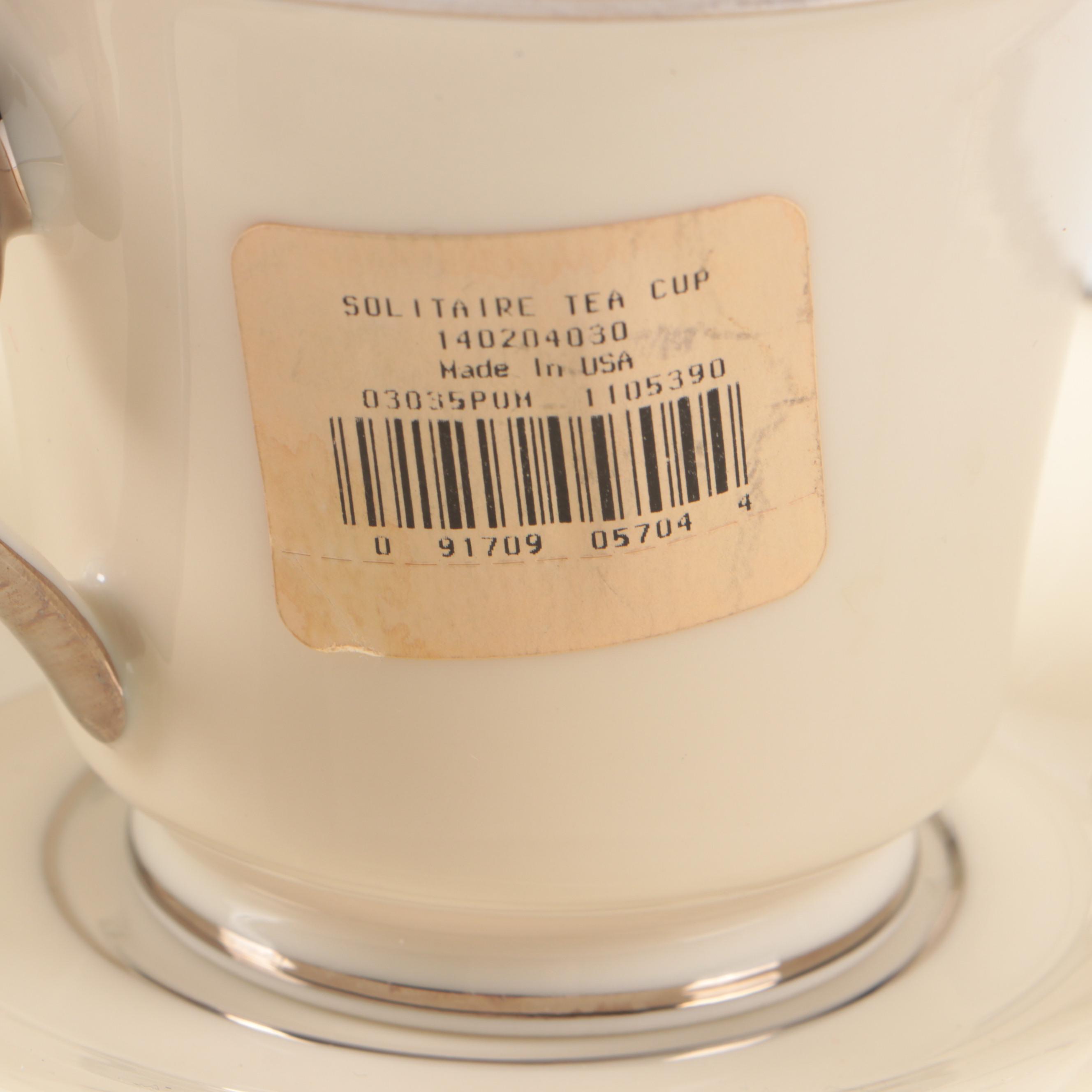 Lenox "Solitaire" Platinum Rim Porcelain Dinnerware