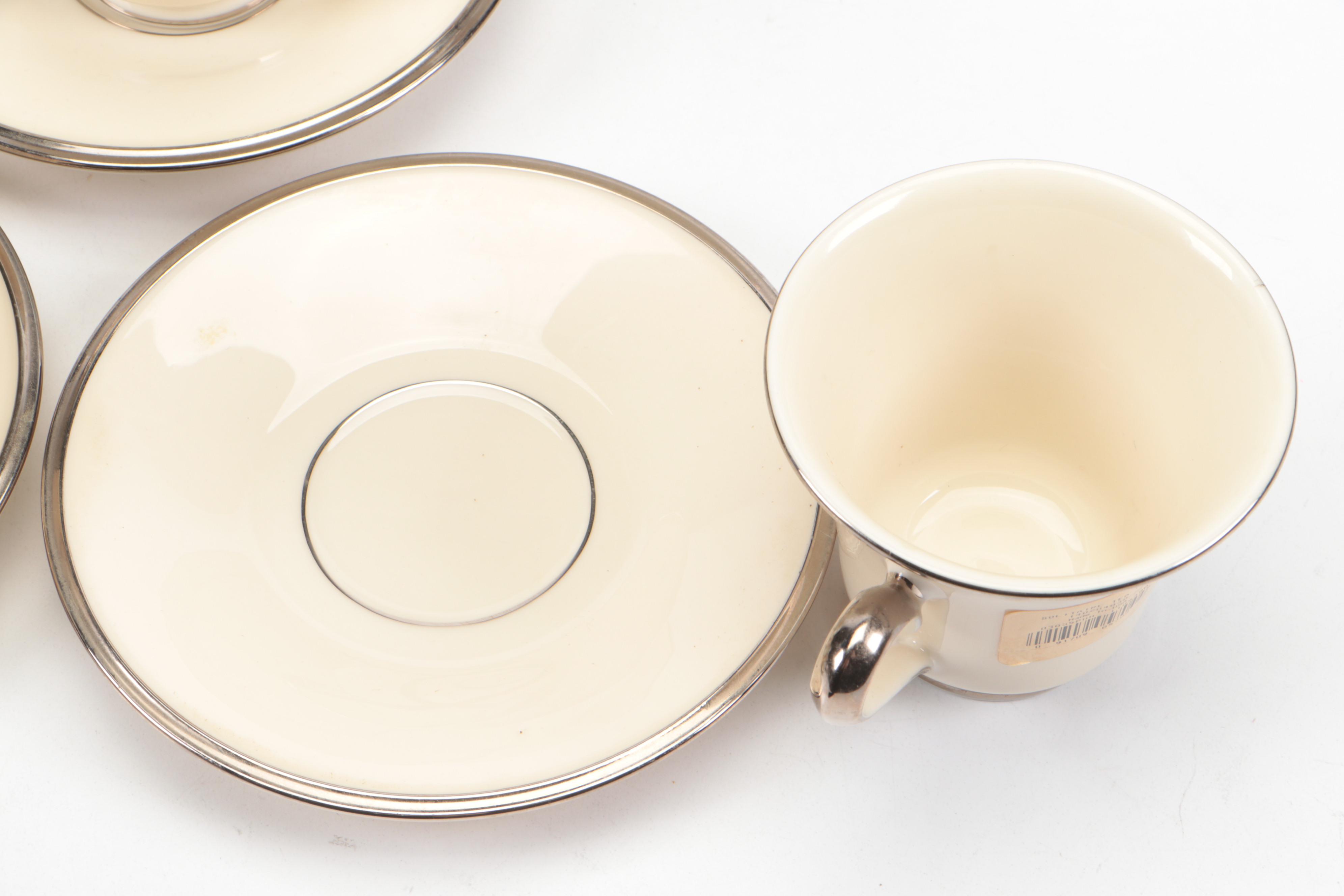 Lenox "Solitaire" Platinum Rim Porcelain Dinnerware