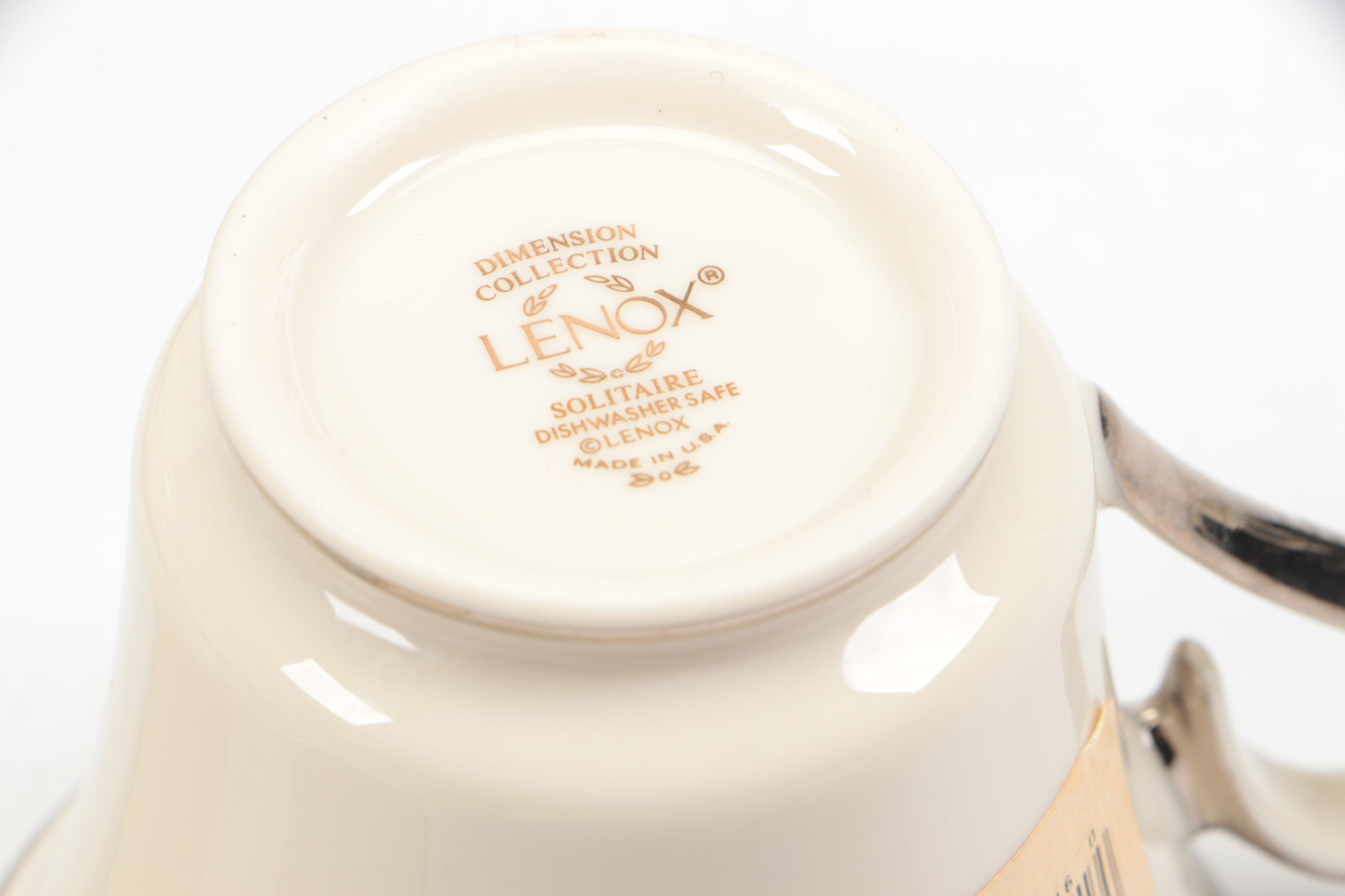 Lenox "Solitaire" Platinum Rim Porcelain Dinnerware