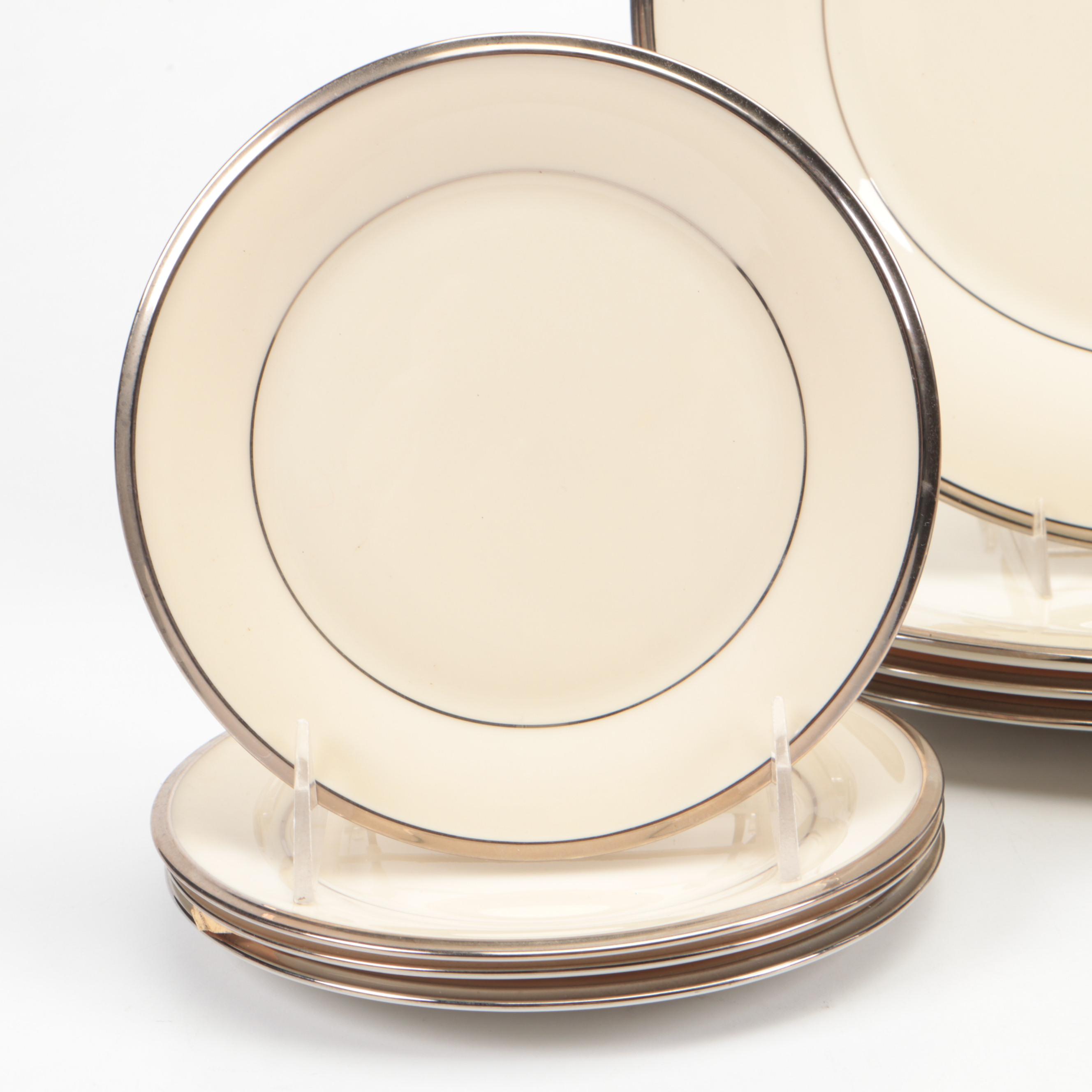 Lenox "Solitaire" Platinum Rim Porcelain Dinnerware