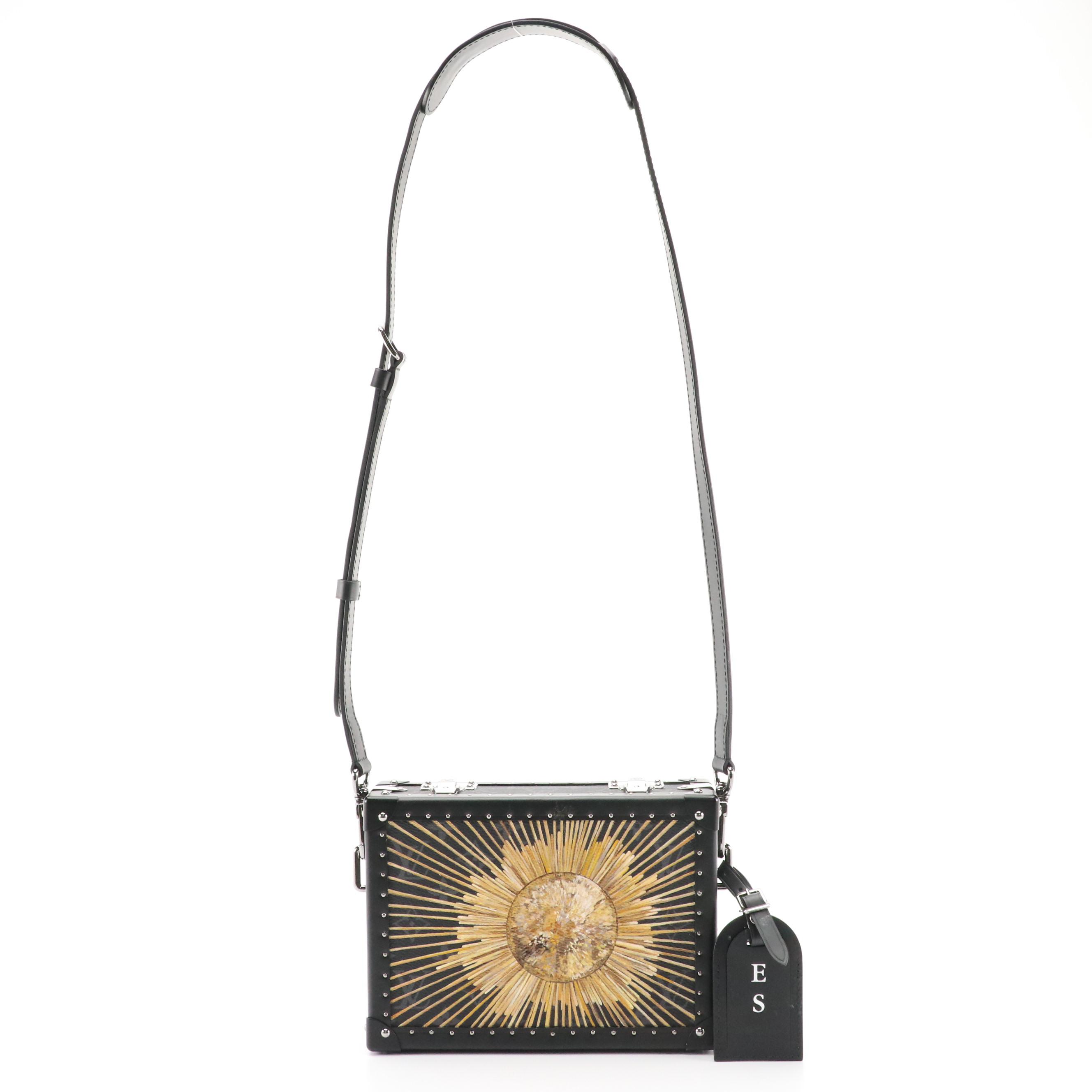 Louis Vuitton Hand-Painted Crossbody Trunk Box Bag in Monogram Eclipse Canvas