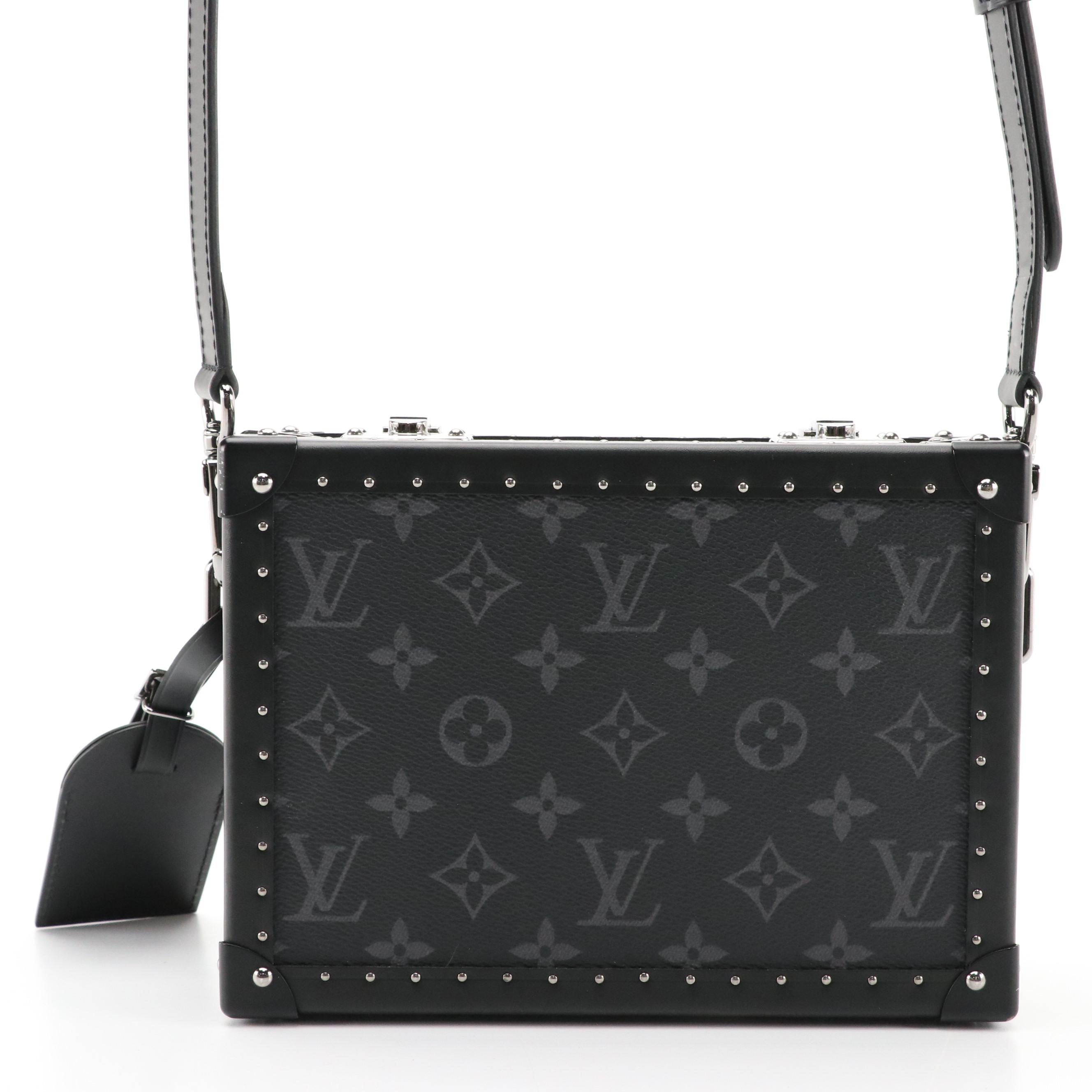 Louis Vuitton Hand-Painted Crossbody Trunk Box Bag in Monogram Eclipse Canvas