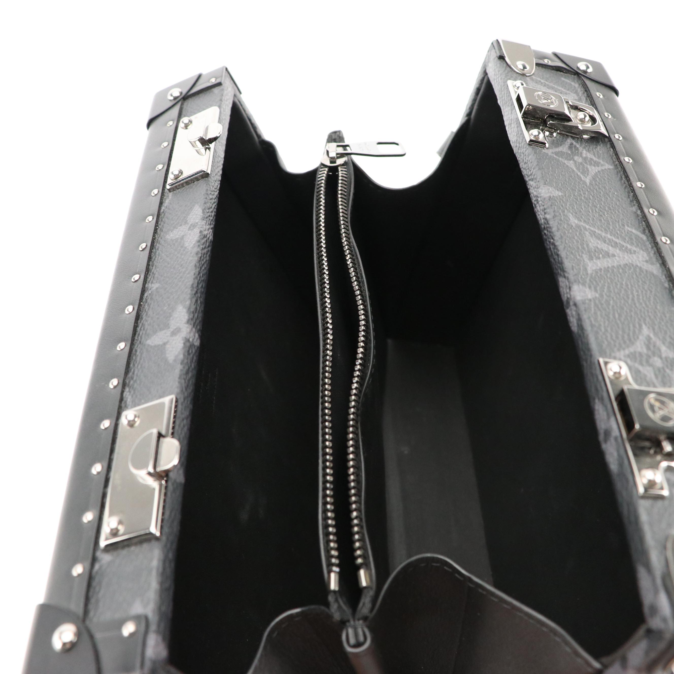 Louis Vuitton Hand-Painted Crossbody Trunk Box Bag in Monogram Eclipse Canvas