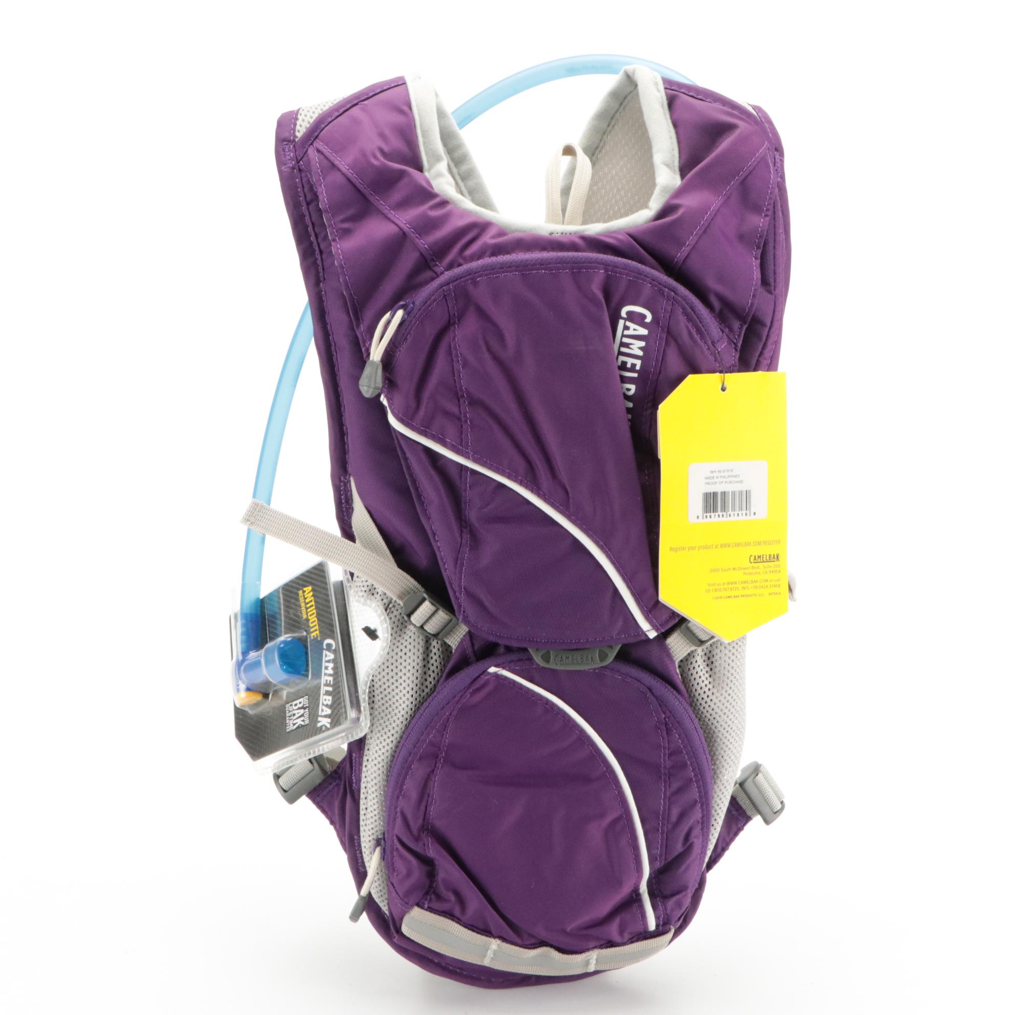 Camelbak Navy Blue Rim Runner Hiking Backpack and Purple Aurora Biking Pack