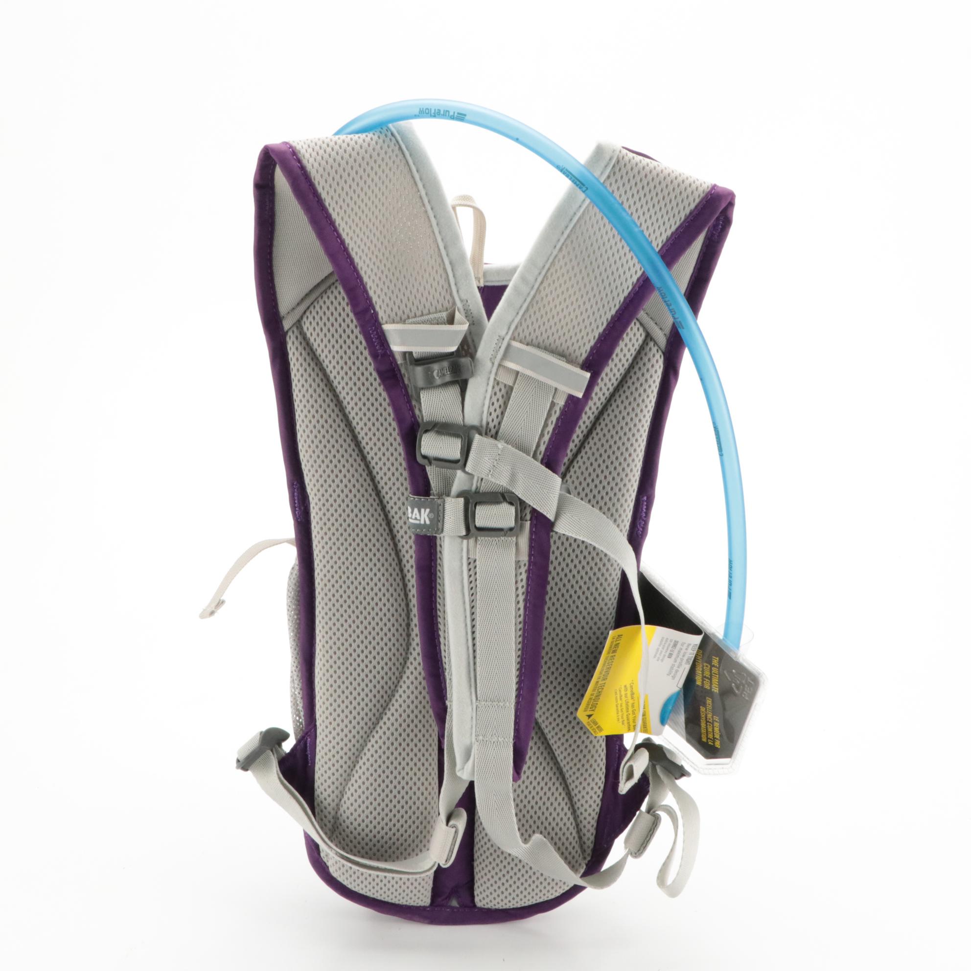 Camelbak Navy Blue Rim Runner Hiking Backpack and Purple Aurora Biking Pack