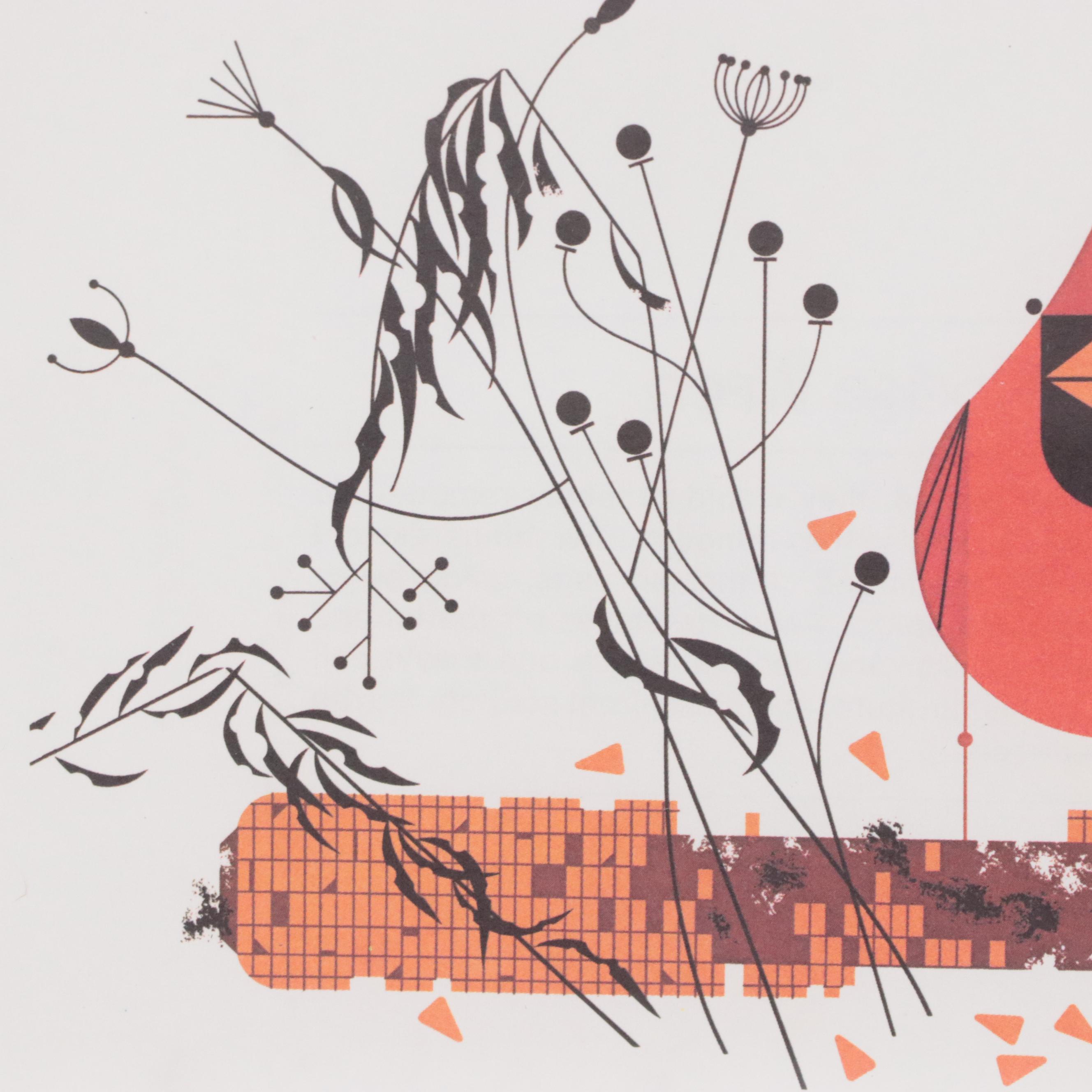 Charley Harper Offset Lithograph "Cardinal"