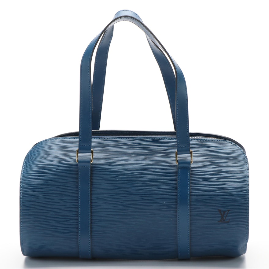 Louis Vuitton Soufflot Barrel Bag in Toledo Blue Epi Leather