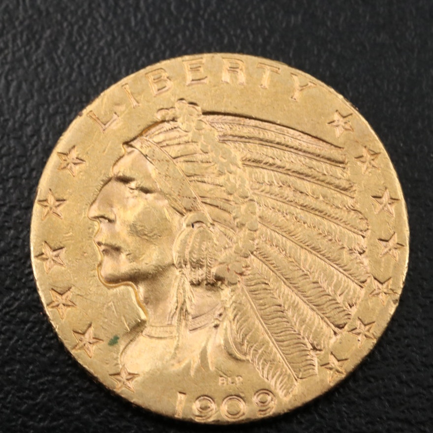 1909-D Indian Head $5 Gold Half Eagle