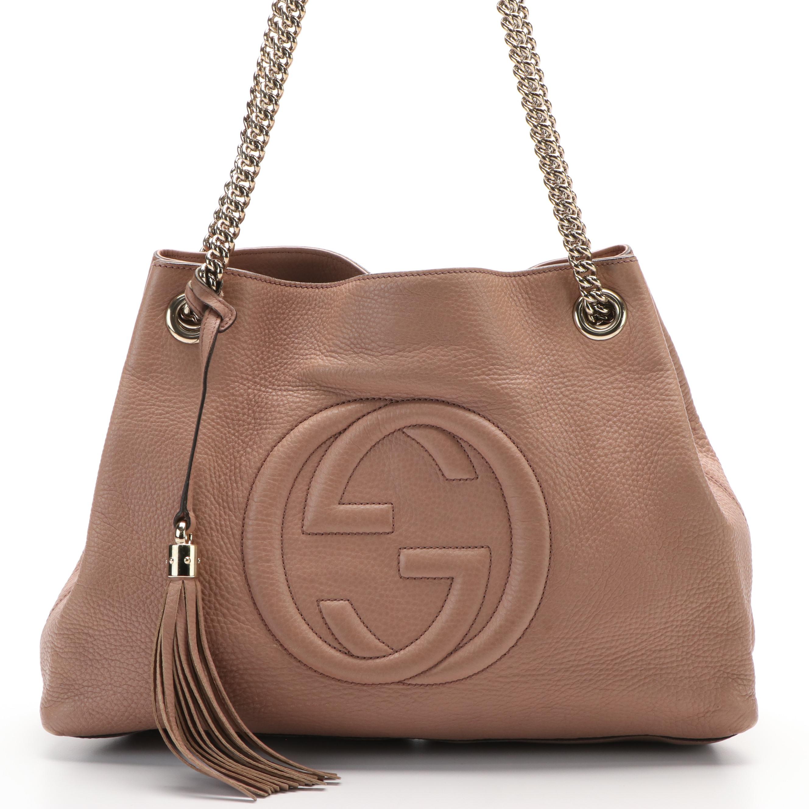 Gucci Soho Chain Shoulder Bag in Pebbled Leather
