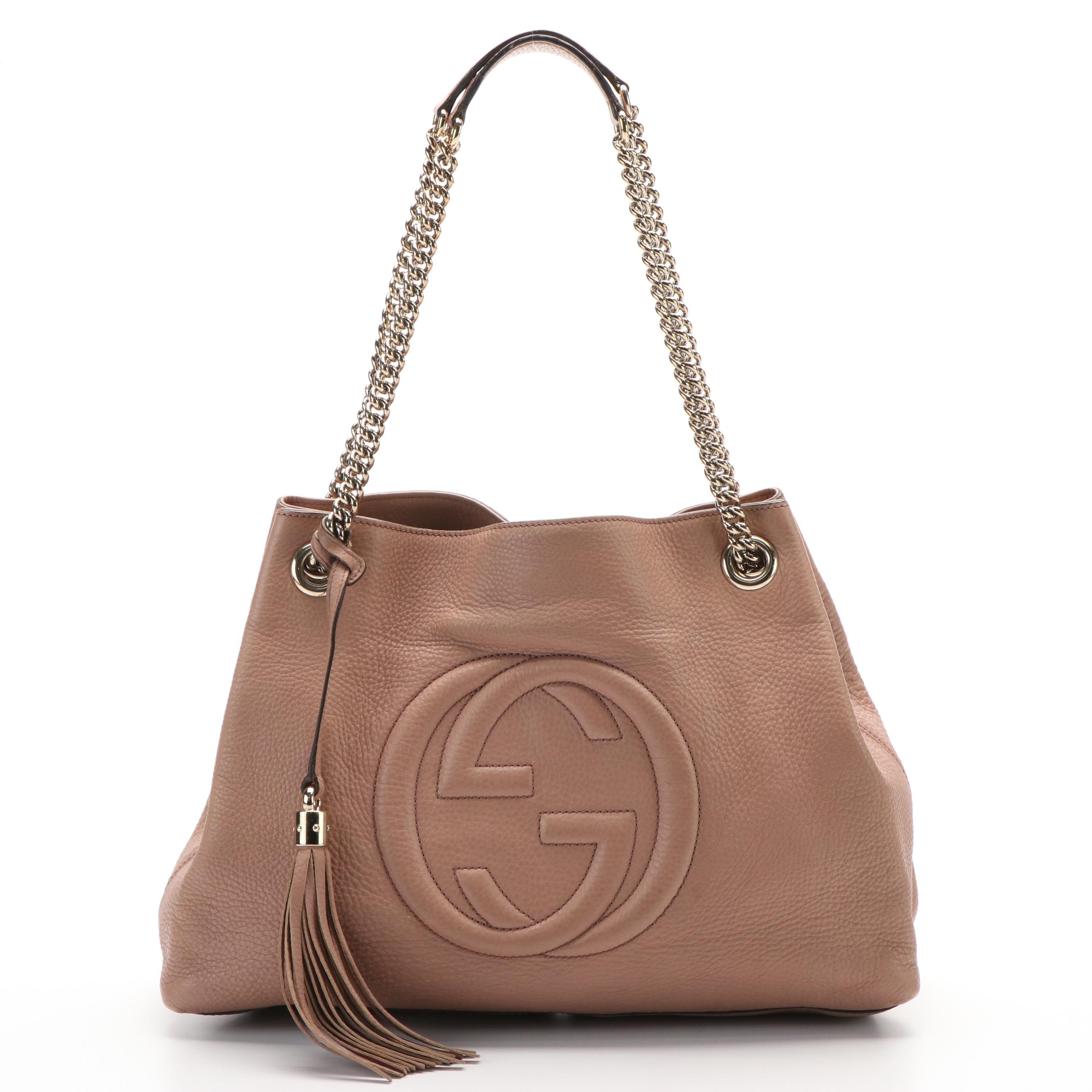 Gucci Soho Chain Shoulder Bag in Pebbled Leather