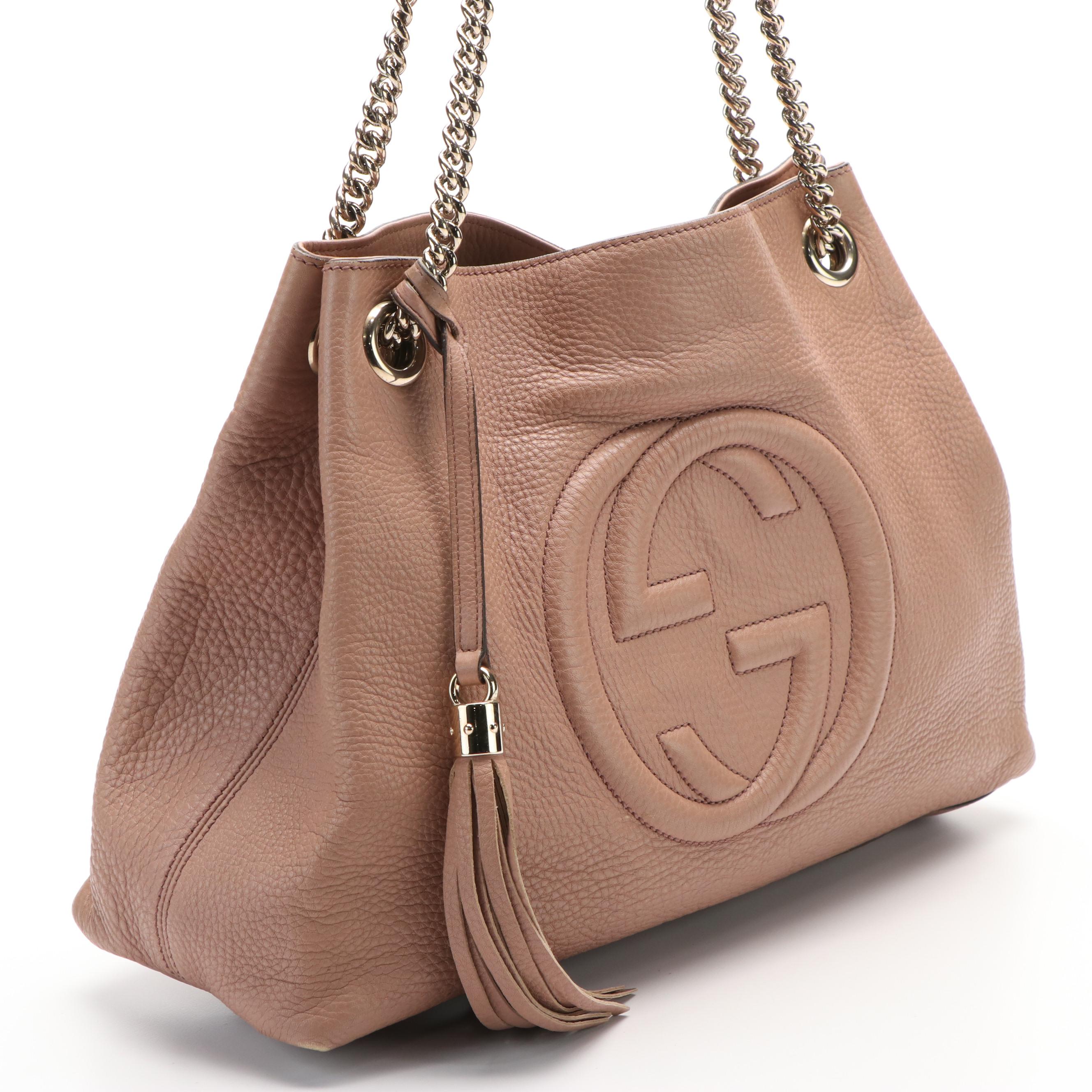 Gucci Soho Chain Shoulder Bag in Pebbled Leather