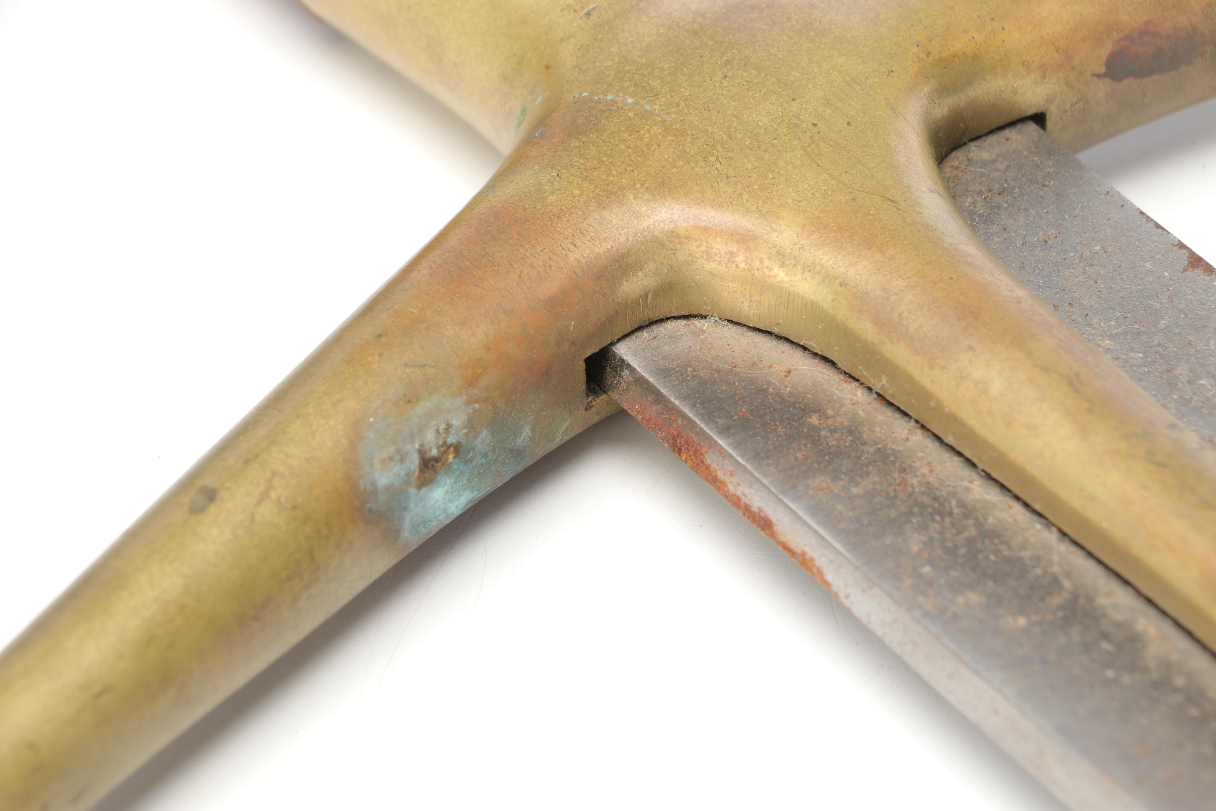 Pakistani Steel Greatsword with Brass Guard, Wood Grip and Leather Sheath