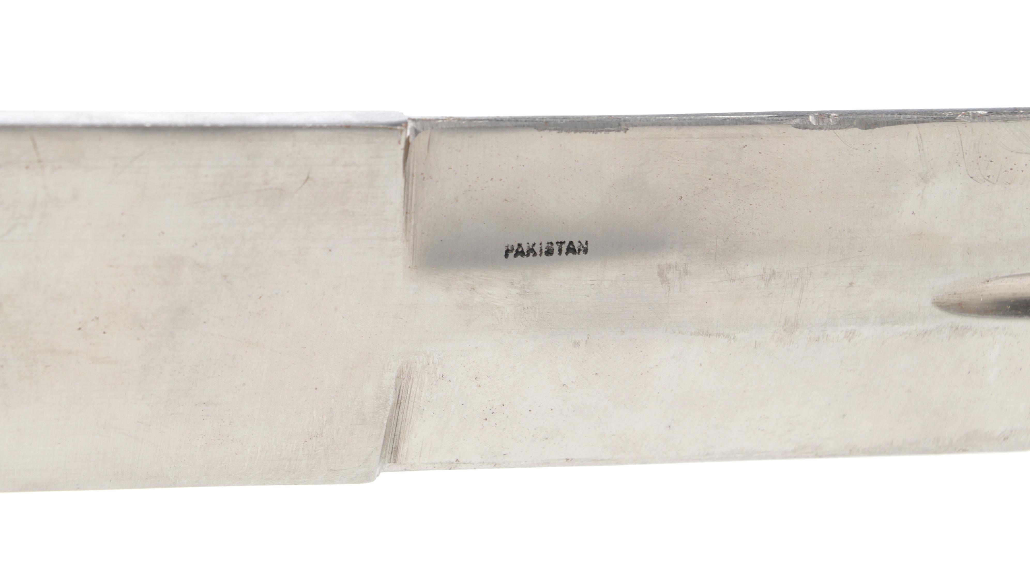 Pakistani Steel Greatsword with Brass Guard, Wood Grip and Leather Sheath