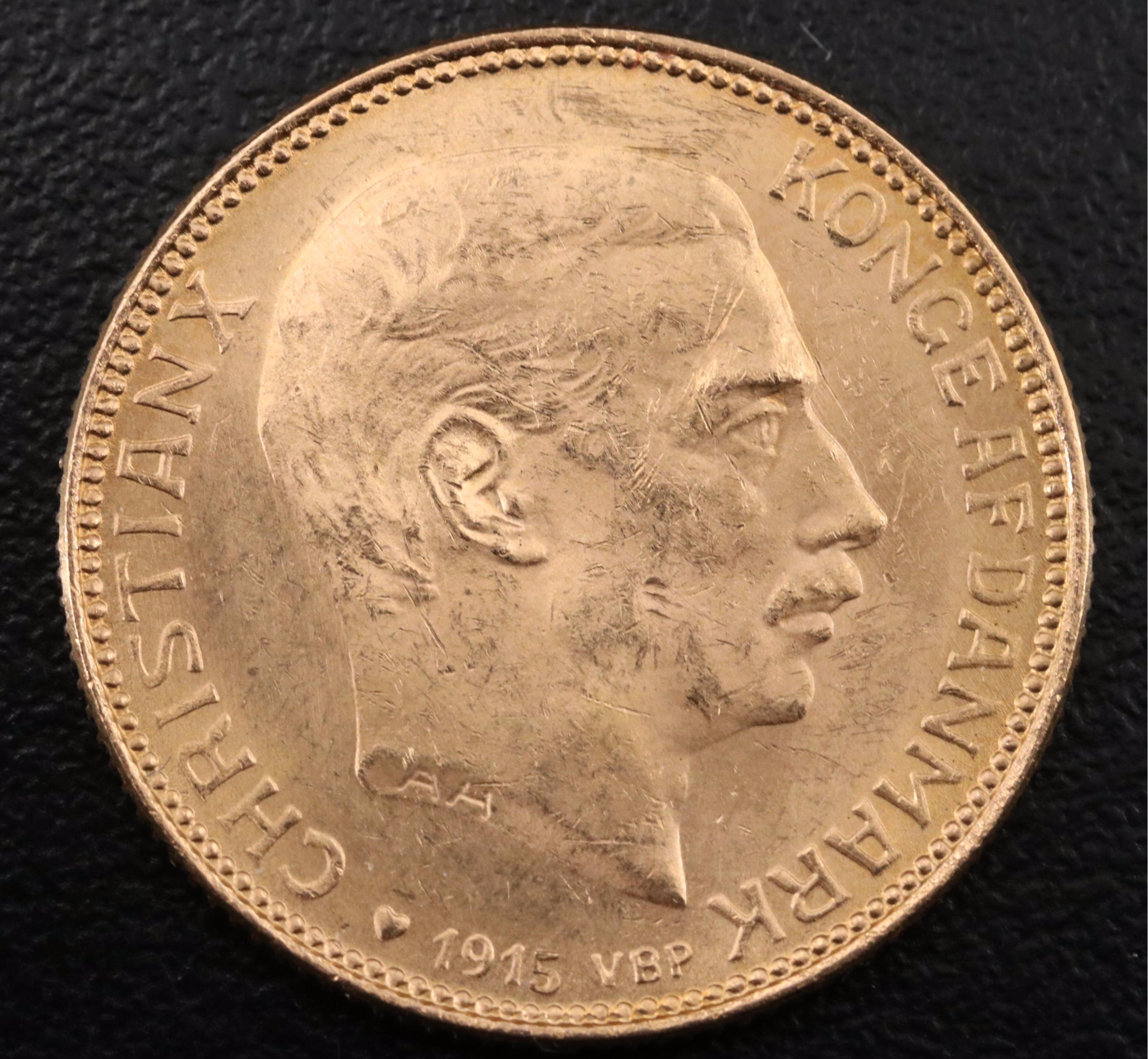 1915 Denmark Twenty Kroner Gold Coin