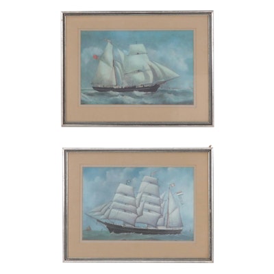 Nautical Themed Offset Lithographs of Ship Portraits