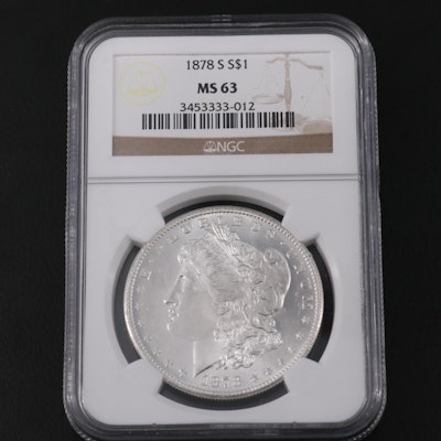 NGC Graded MS63 1878-S Silver Morgan Dollar