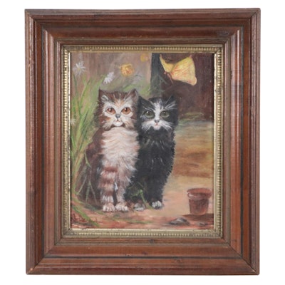 Oil Painting of Kittens, Mid to Late 20th Century
