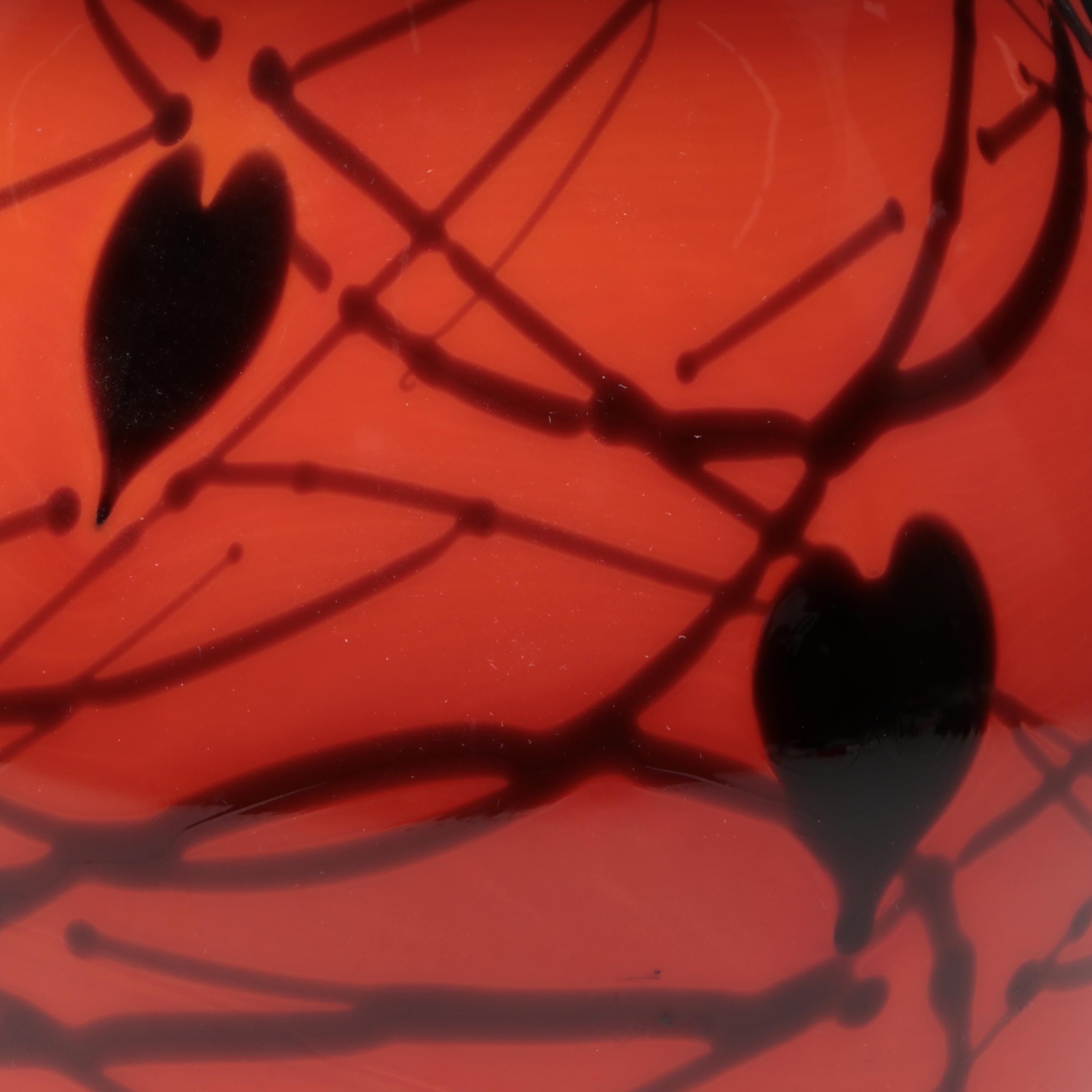 Fenton "Hanging Heart Bittersweet" Signed Limited Edition Blown Glass Vase, 1975