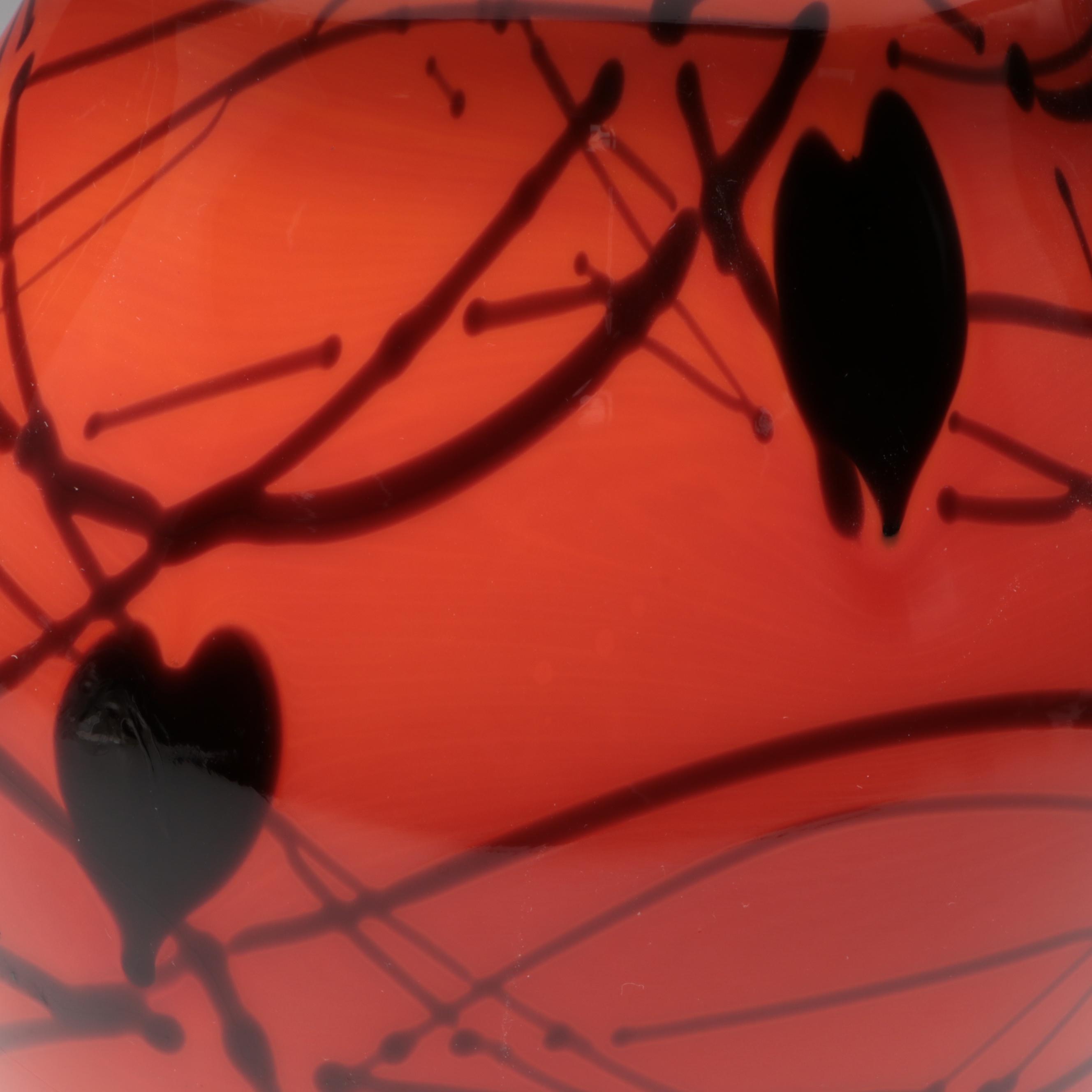 Fenton "Hanging Heart Bittersweet" Signed Limited Edition Blown Glass Vase, 1975