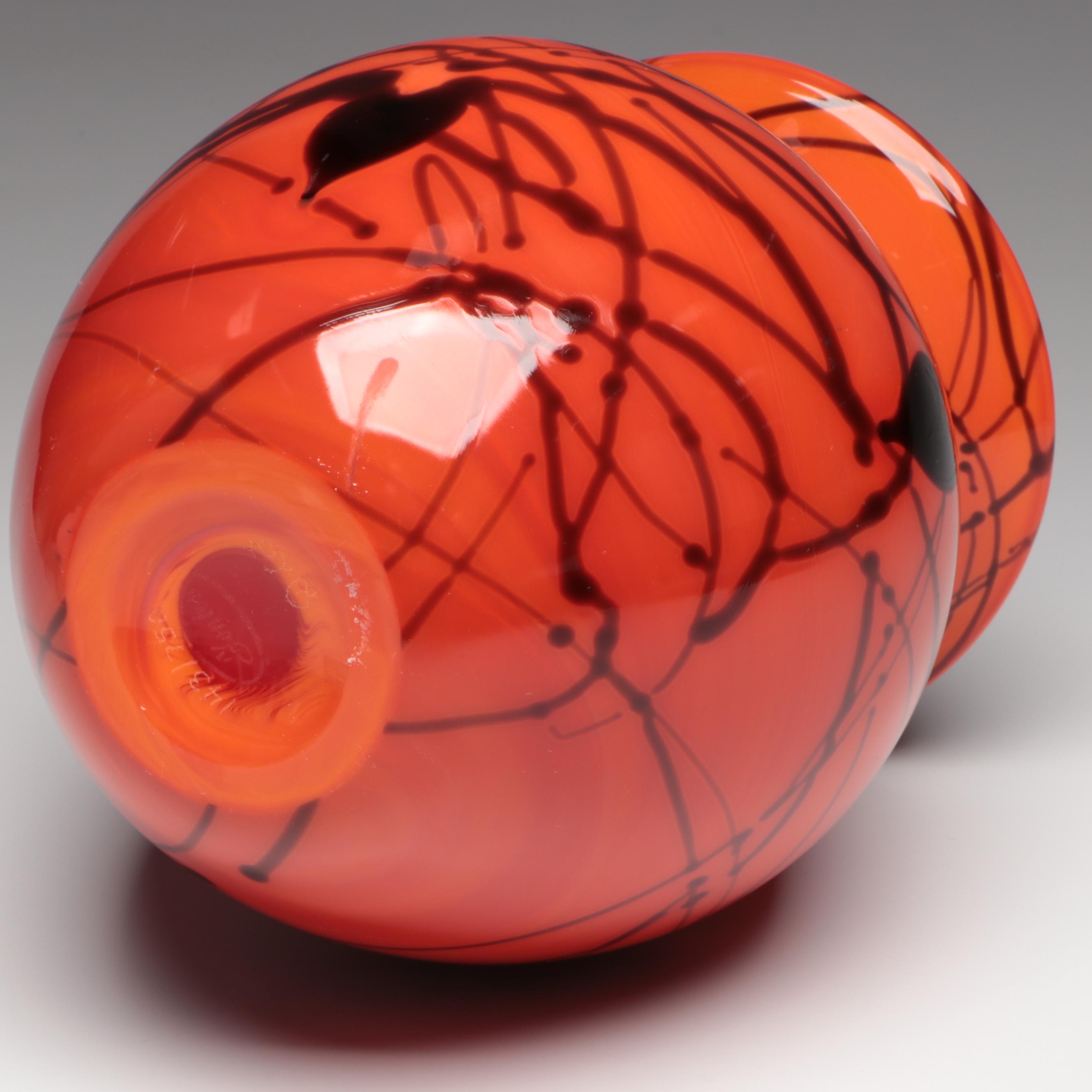 Fenton "Hanging Heart Bittersweet" Signed Limited Edition Blown Glass Vase, 1975