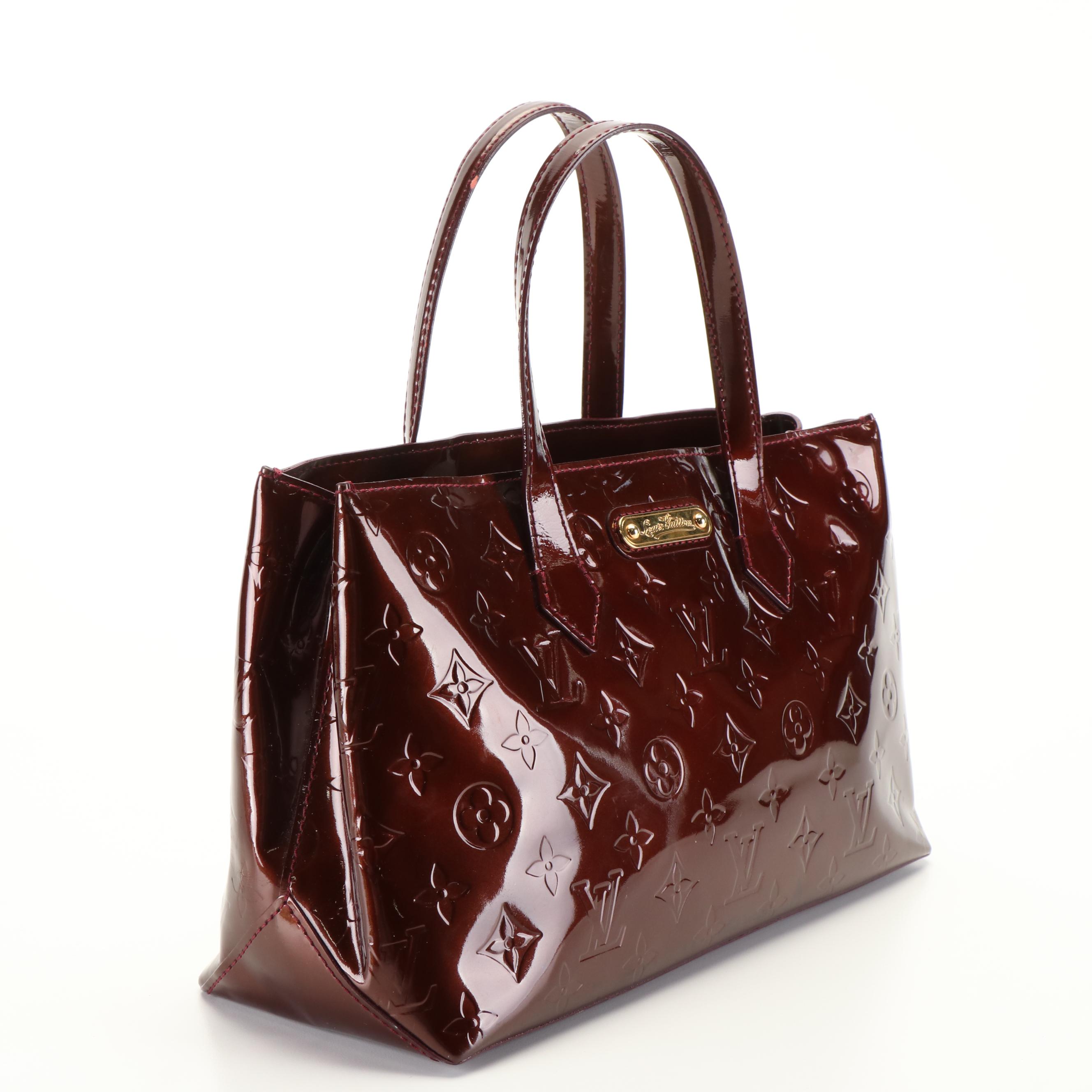 Louis Vuitton Wilshire Handbag in Vernis Amarante Leather