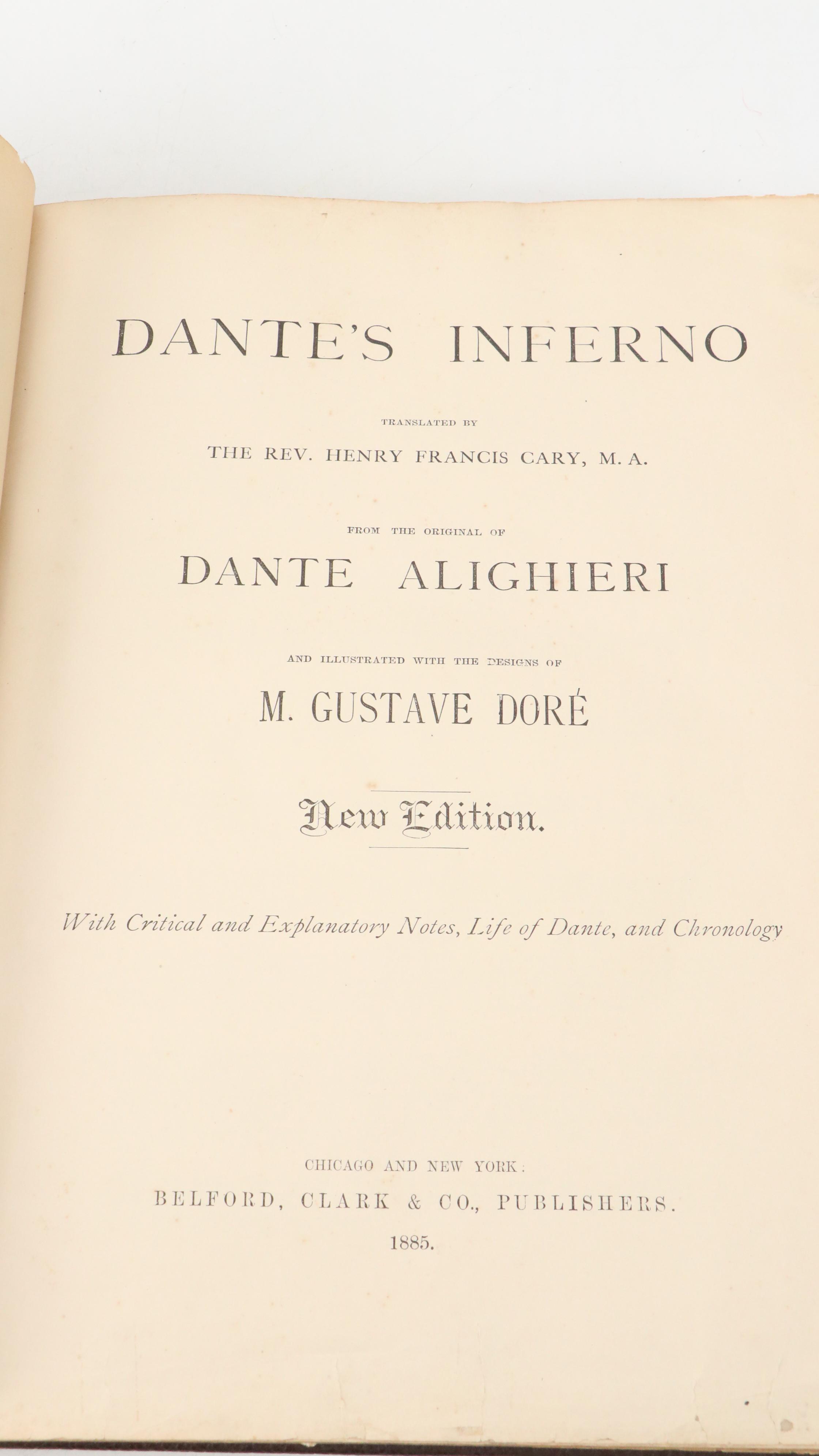 Gustave Doré Illustrated "Dante's Inferno"  by Dante Alighieri, 1885