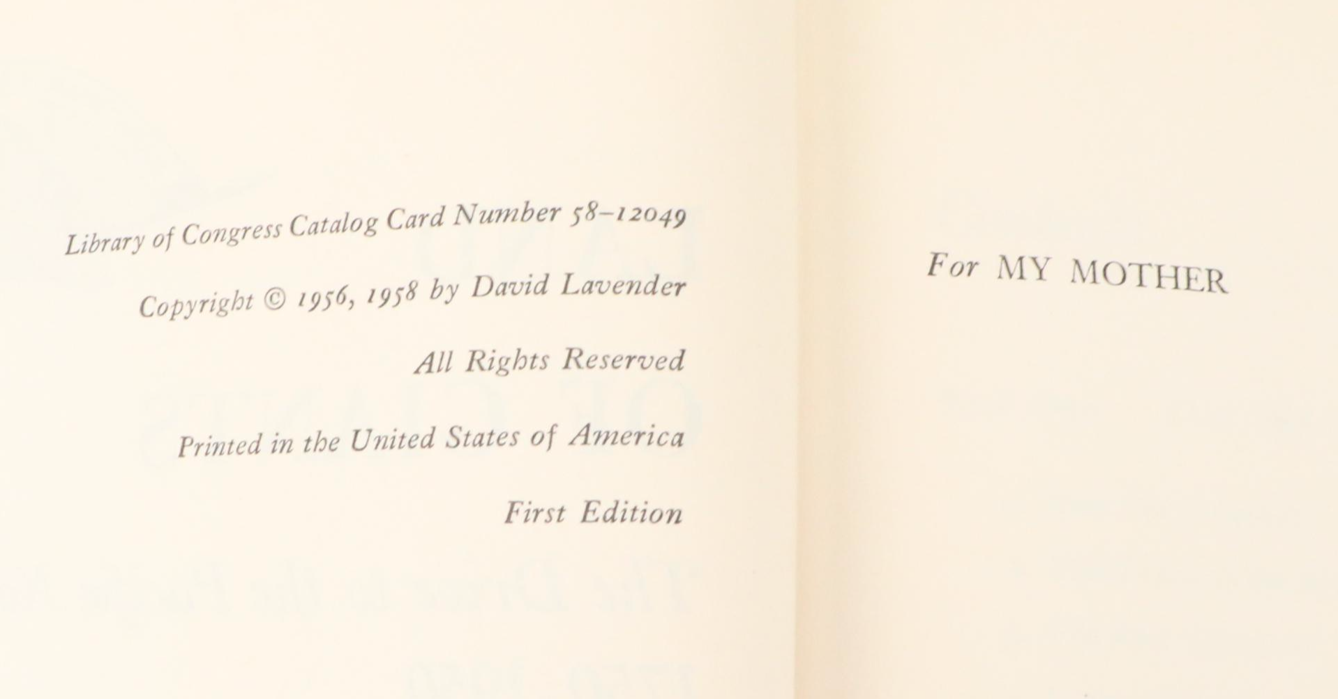 First Edition "Land of Giants" by David Lavender and Other Book, Mid-20th C.