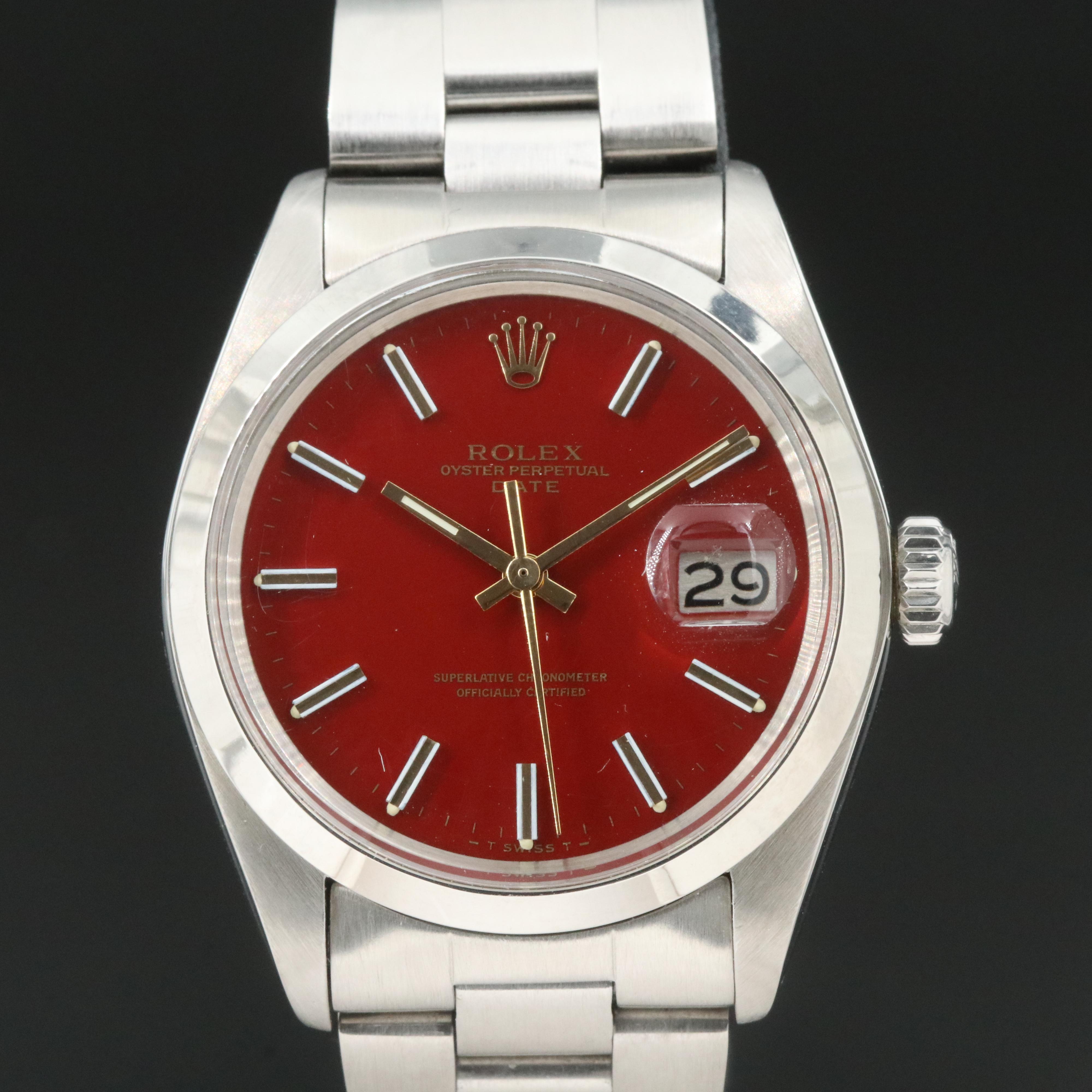 1979 Rolex Custom Oxblood Dial, Date Watch