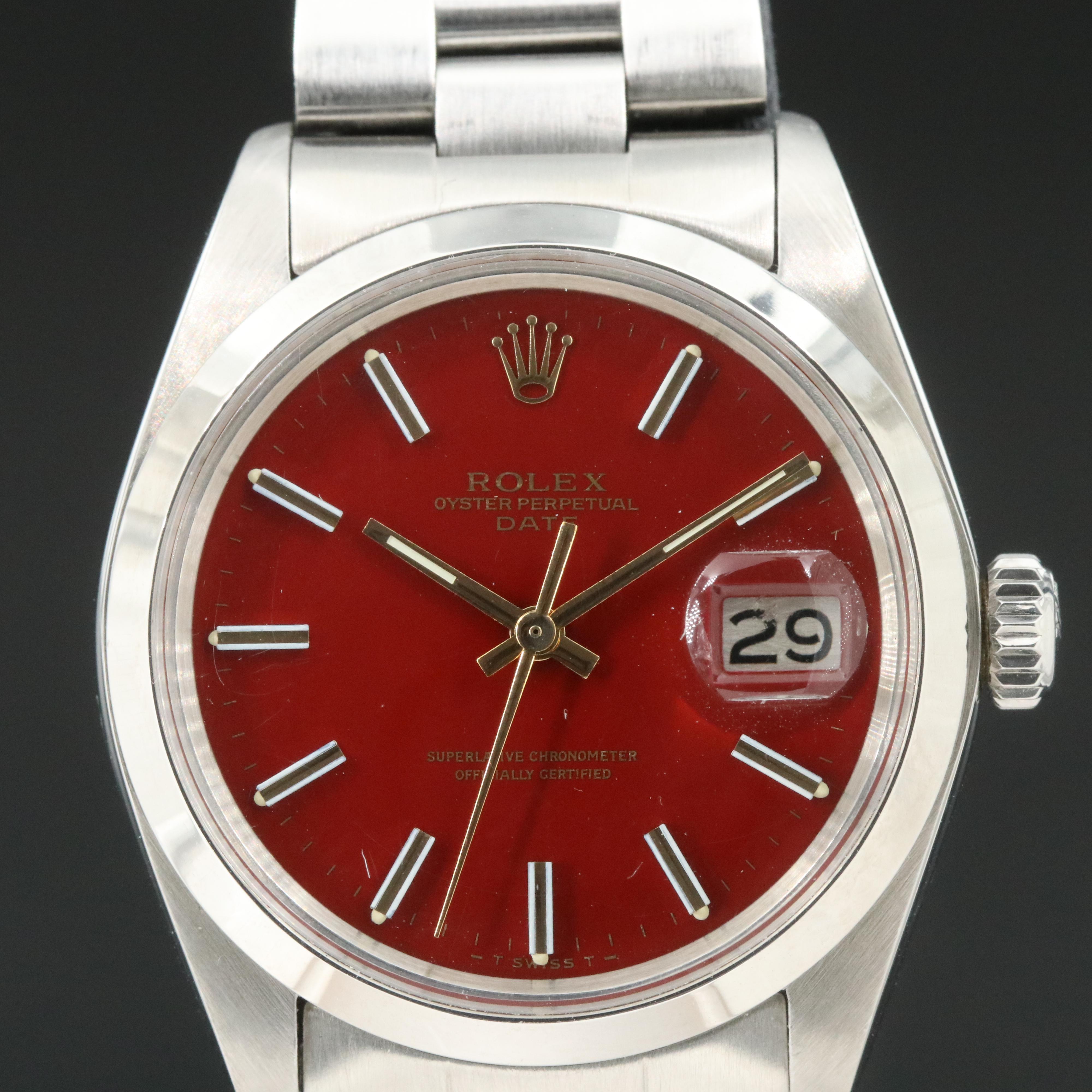 1979 Rolex Custom Oxblood Dial, Date Watch