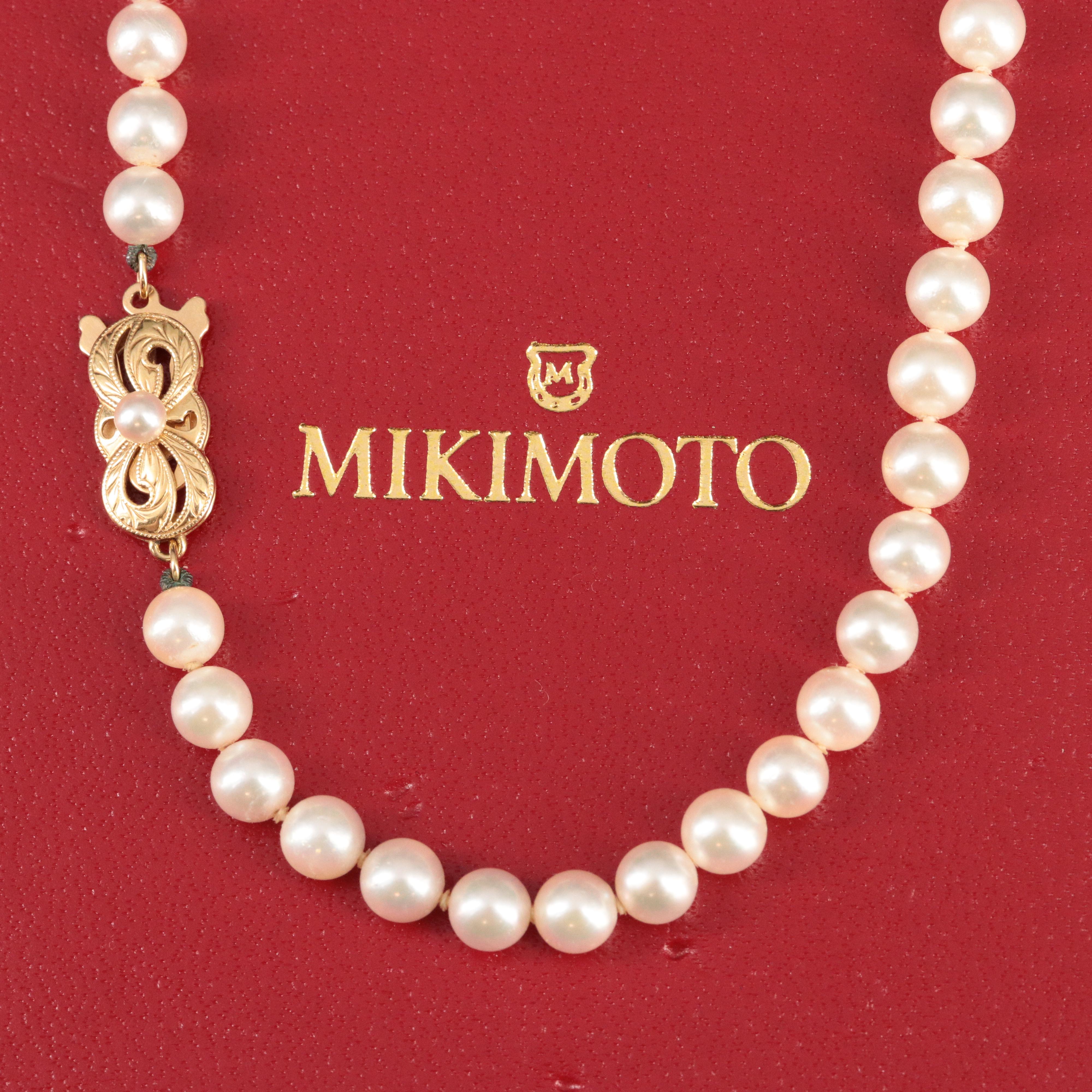Mikimoto Pearl Necklace with 18K Clasp