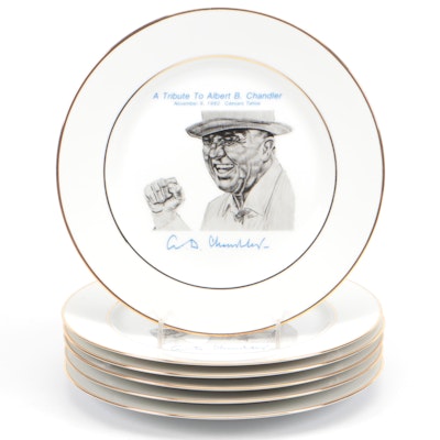 Commemorative Porcelain Albert B. "Happy" Chandler Plates, 1982