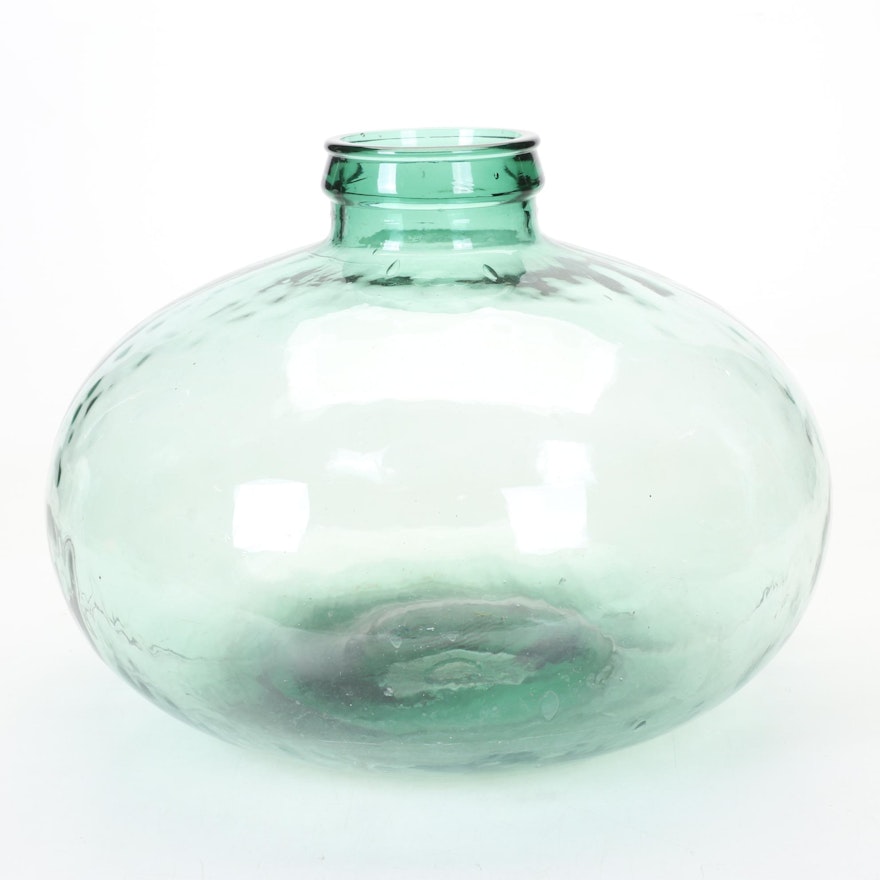 Large Mold-Blown Optic Glass Bottle, Late 20th to 21st Century