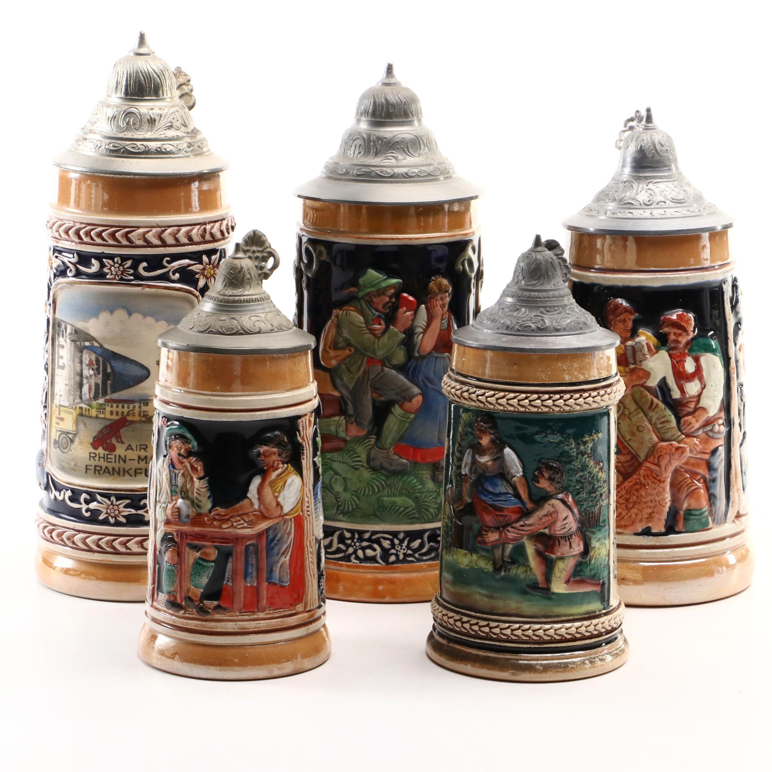 German Ceramic Beer Steins
