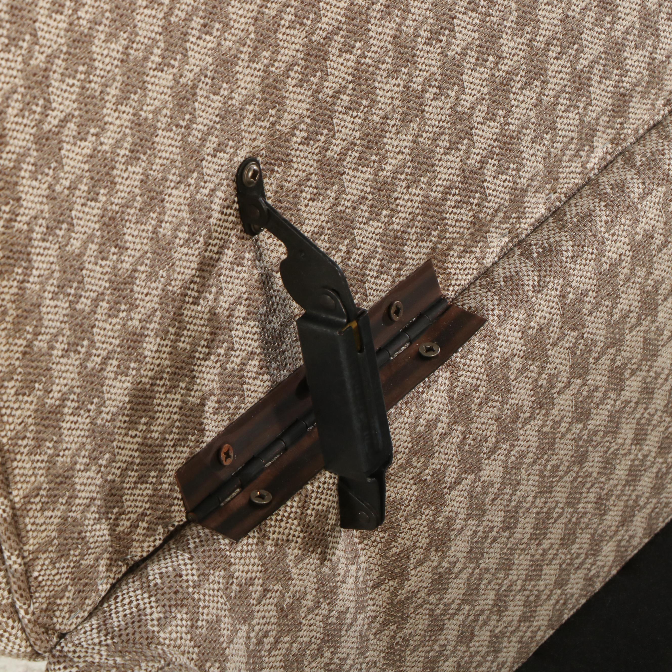 England Inc. Houndstooth-Upholstered Rolling Storage Ottoman