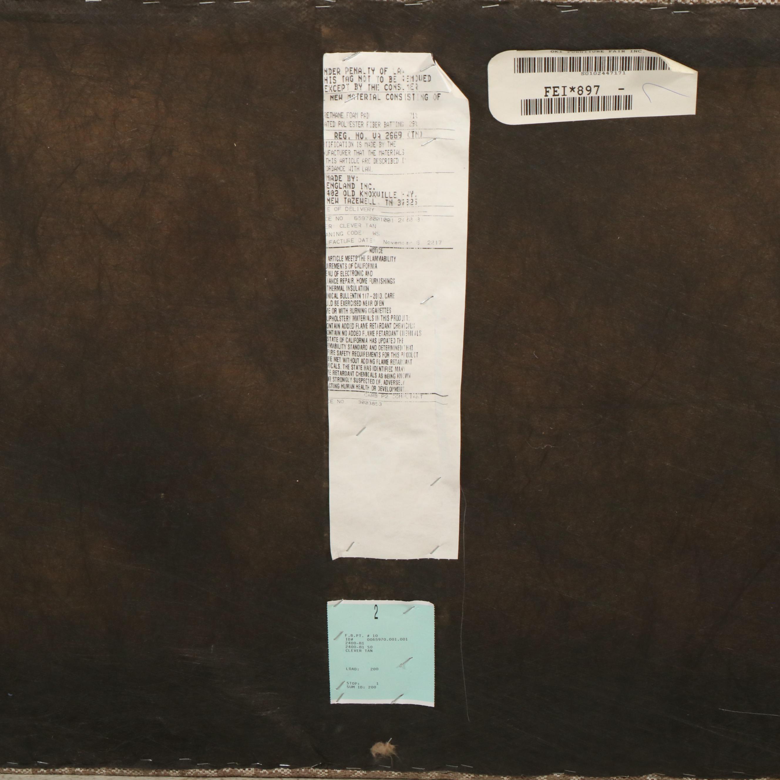 England Inc. Houndstooth-Upholstered Rolling Storage Ottoman