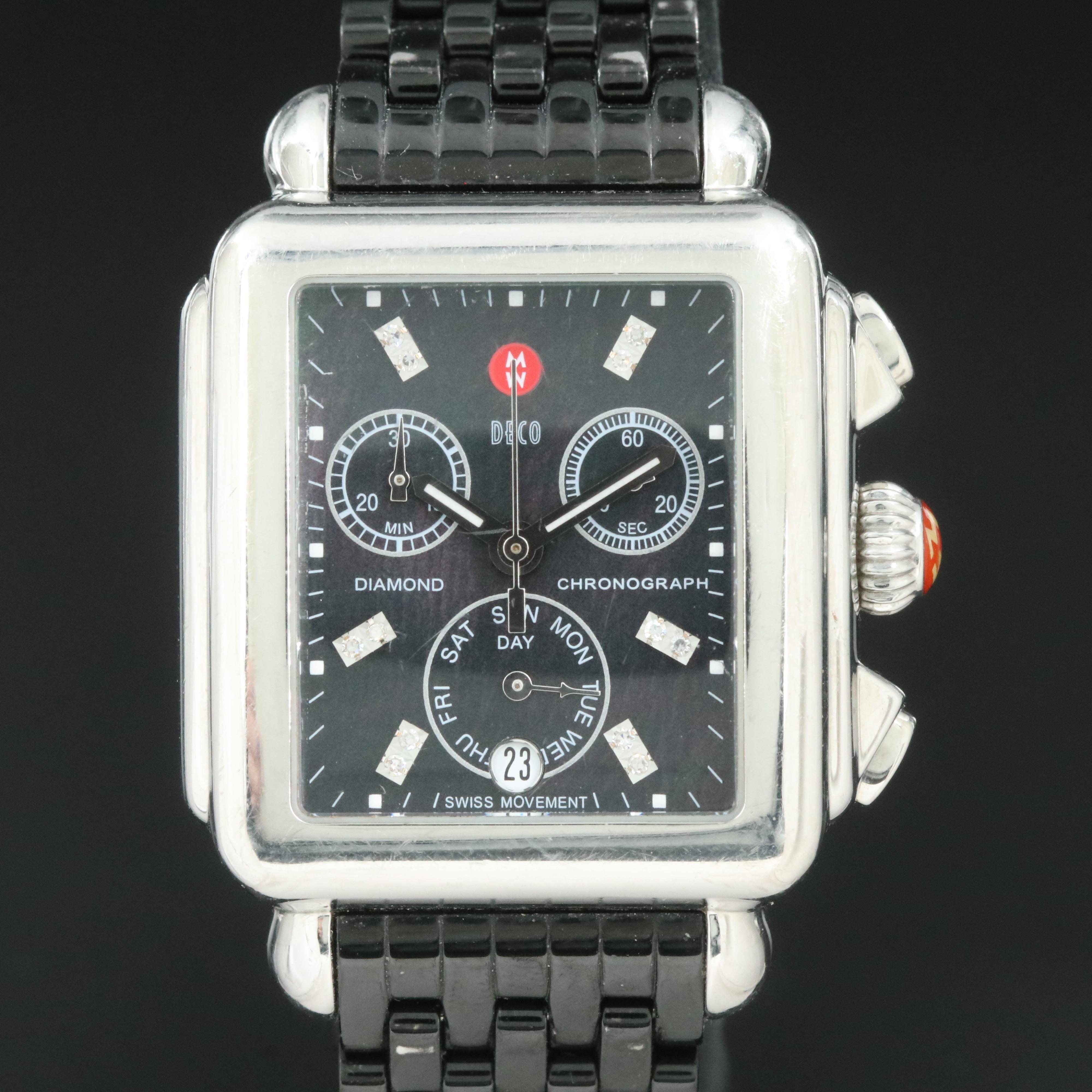 Michele Diamond Dial Chronograph Watch