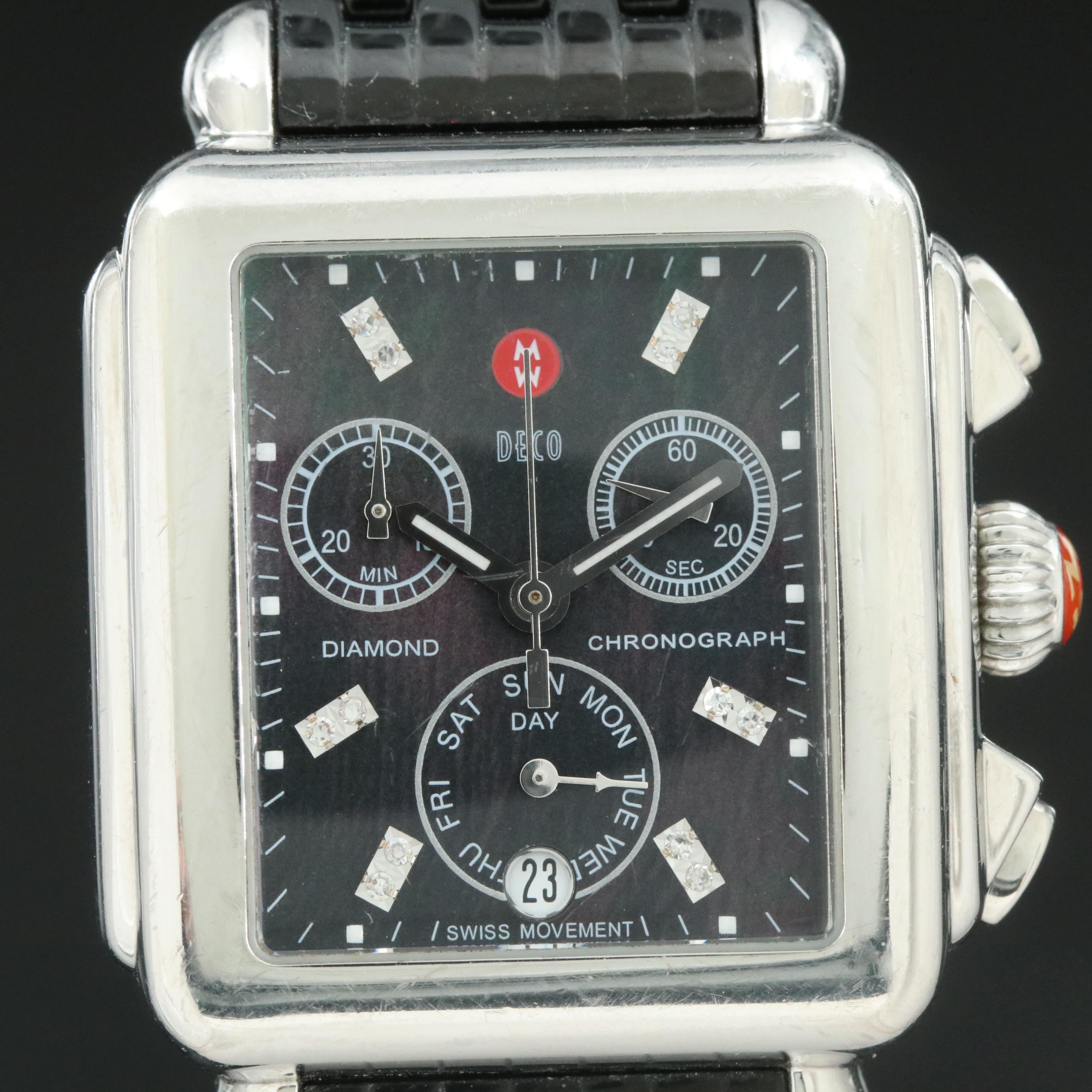 Michele Diamond Dial Chronograph Watch