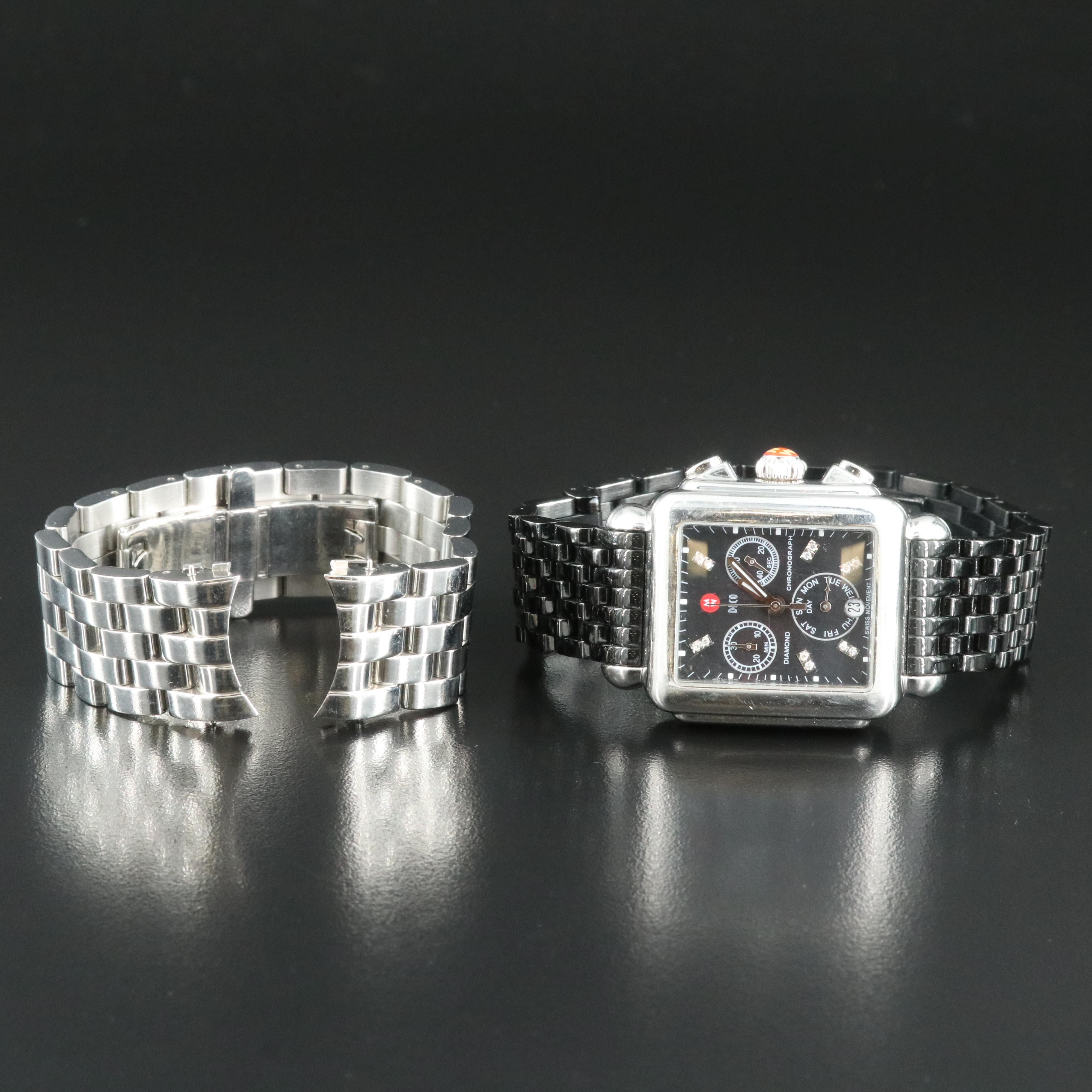 Michele Diamond Dial Chronograph Watch