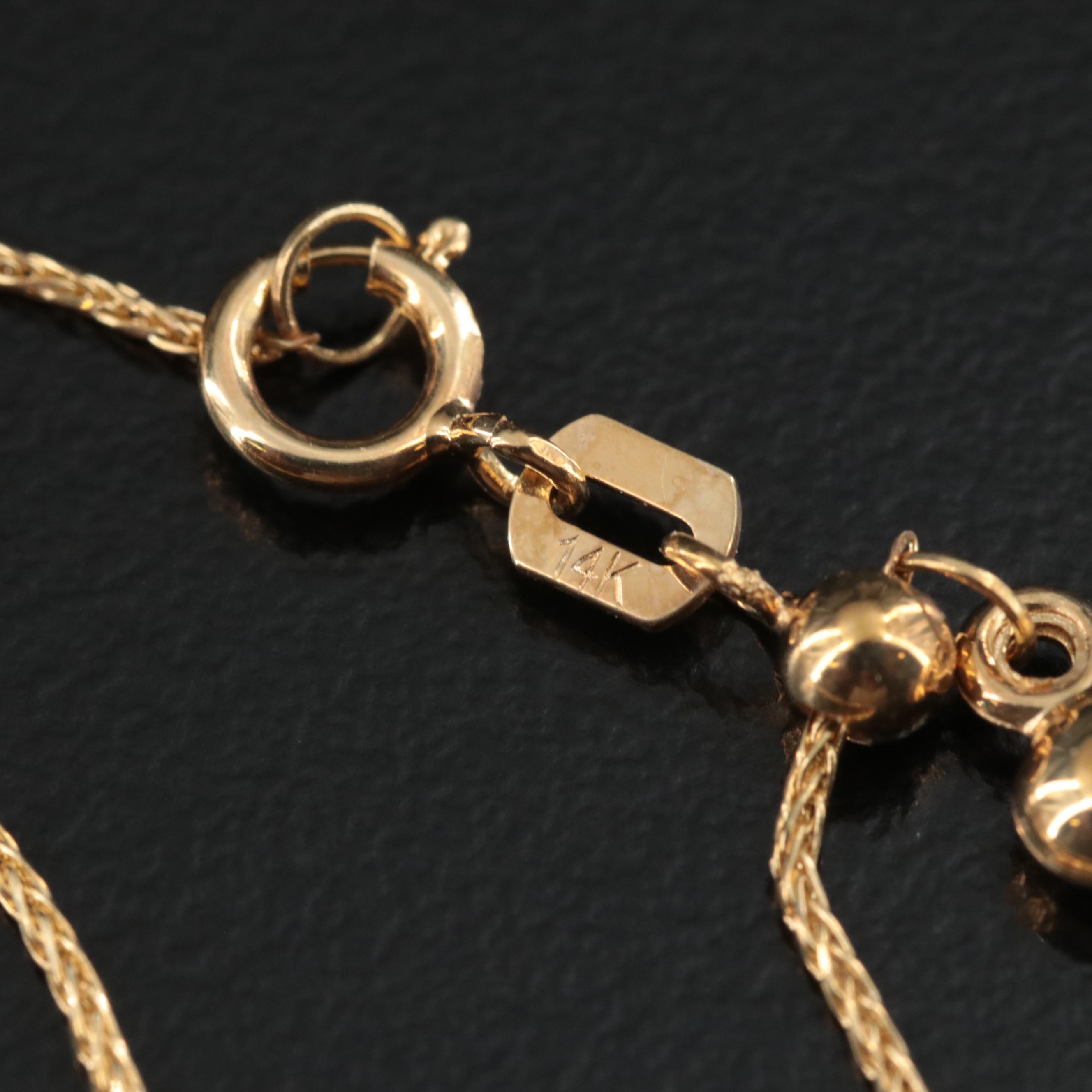 14K Adjustable Chain Necklace