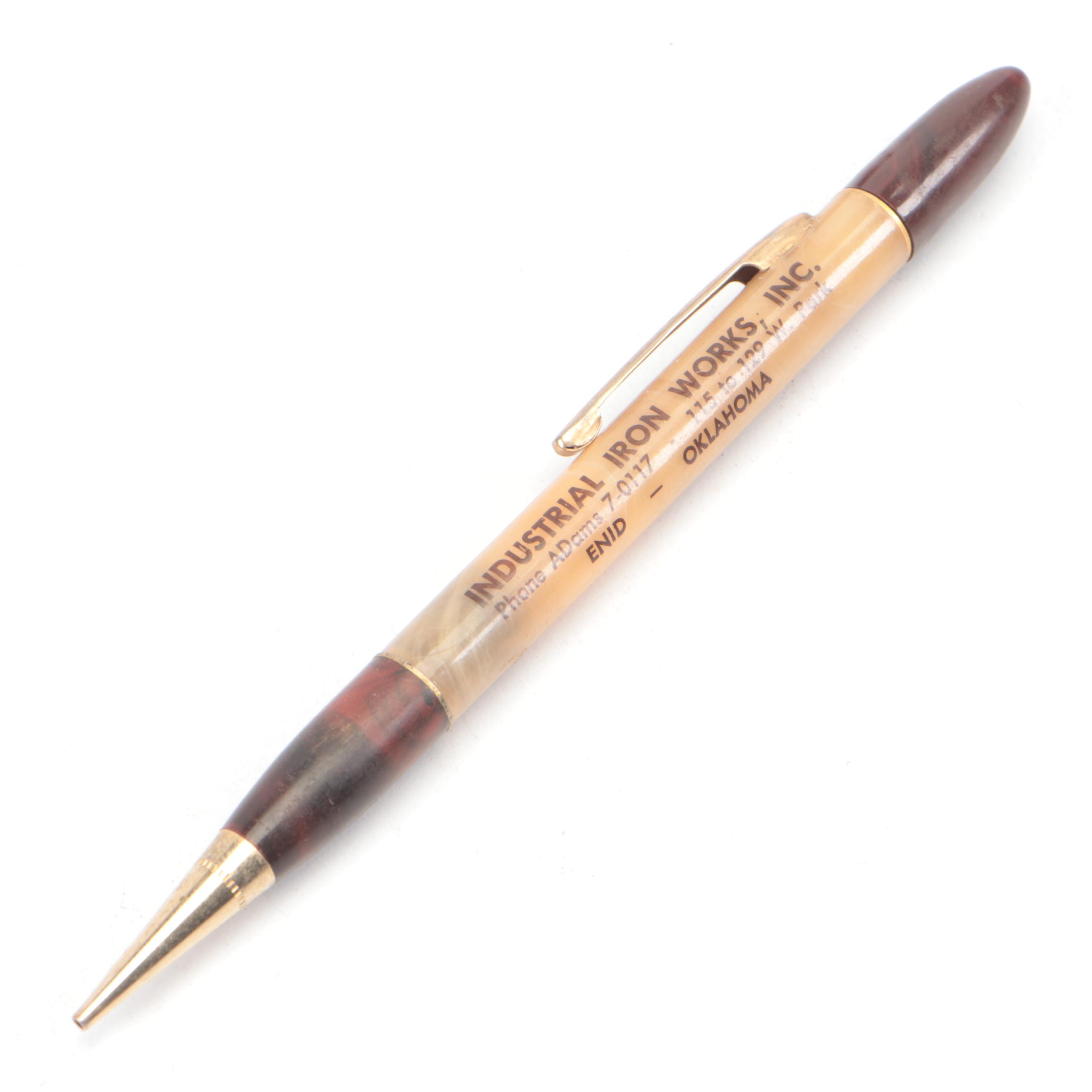 Redipoint Industrial Iron Works Mechanical Pencil with Walnut Burl Wood Penstand