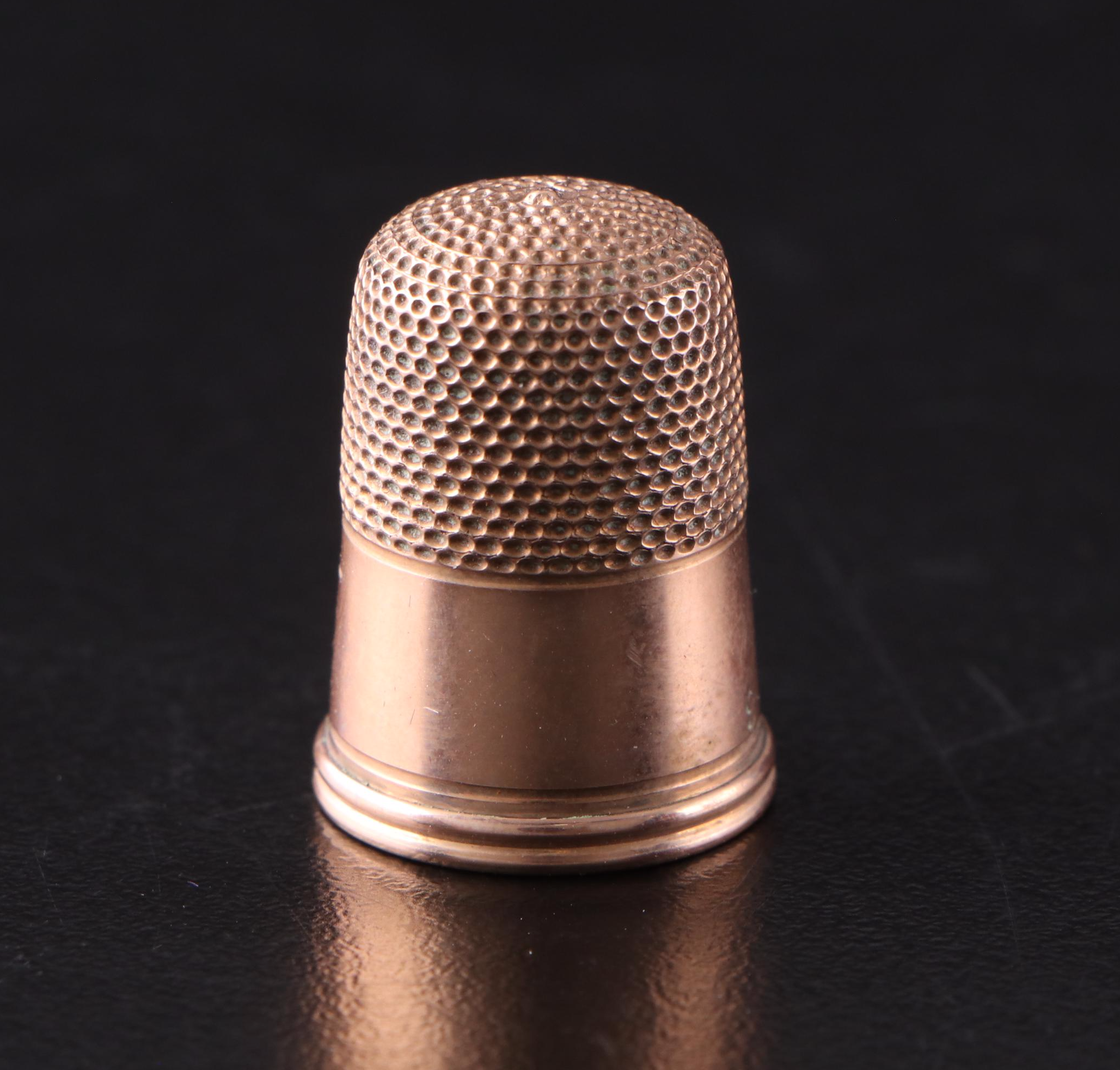 Gold Plate Monogrammed Sewing Thimble