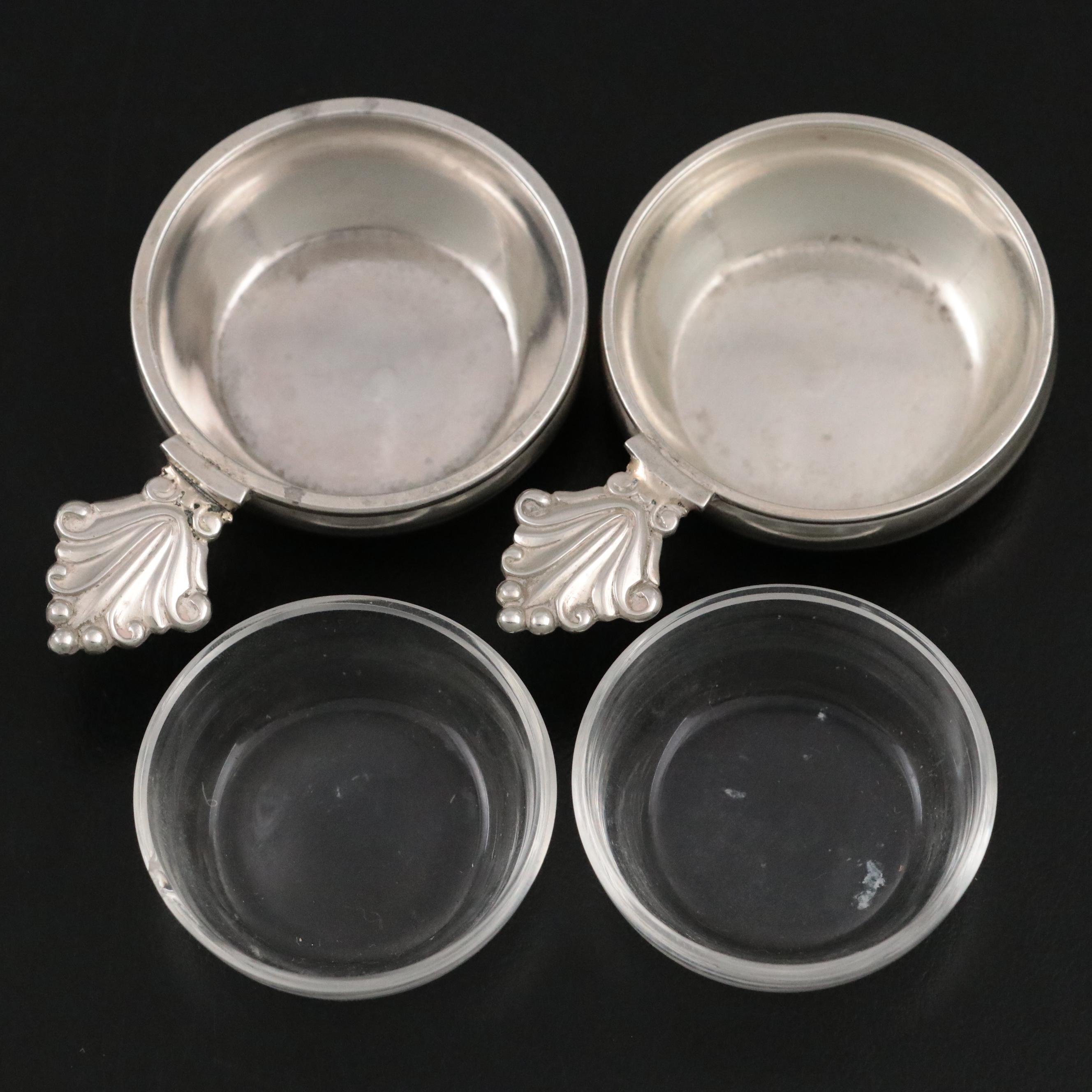 Vintage Georg Jensen "Acanthus" Sterling Silver Salt Cellars and Spoons