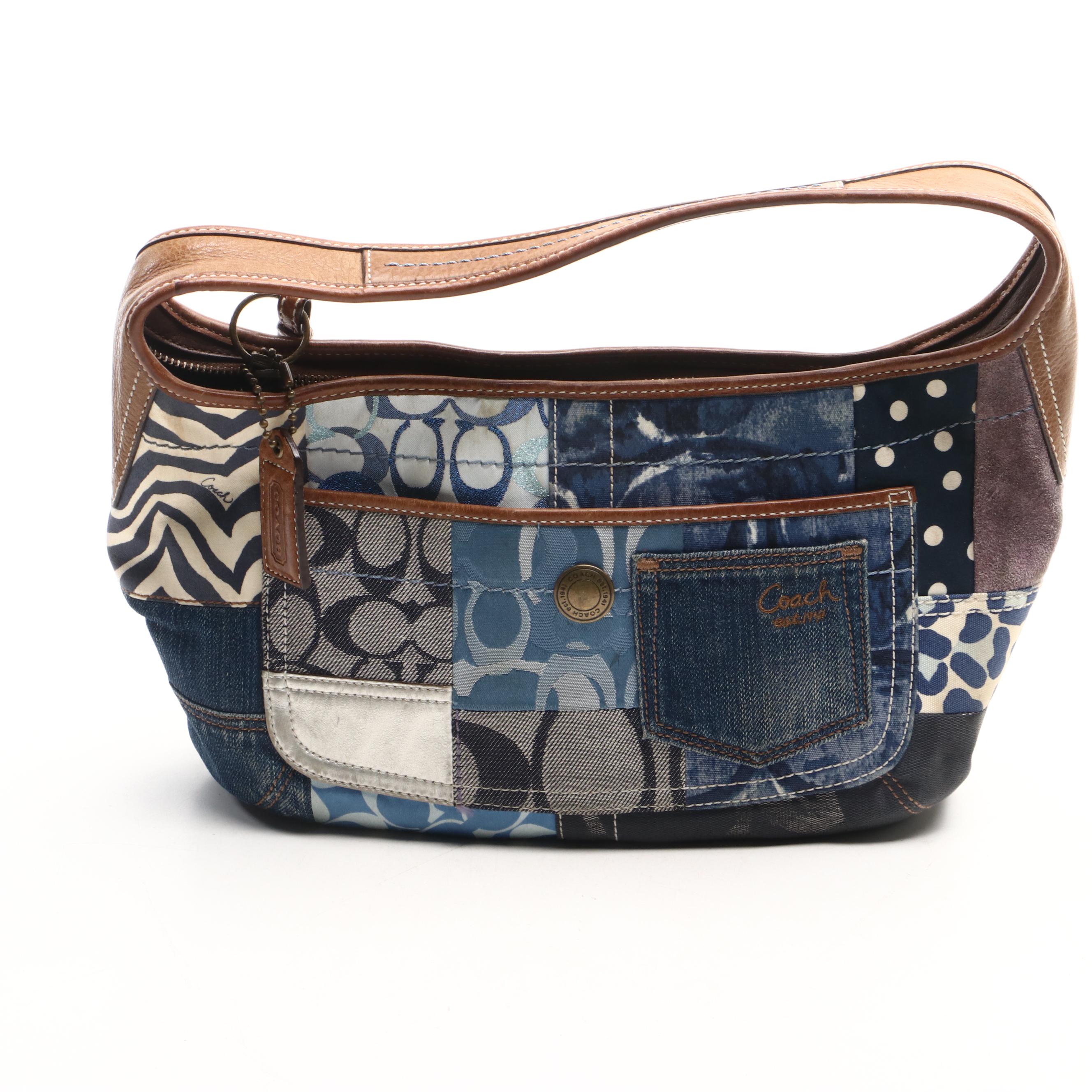 Coach Denim Patchwork Hobo Bag and Kate Spade Blue Suede Shoulder Bag