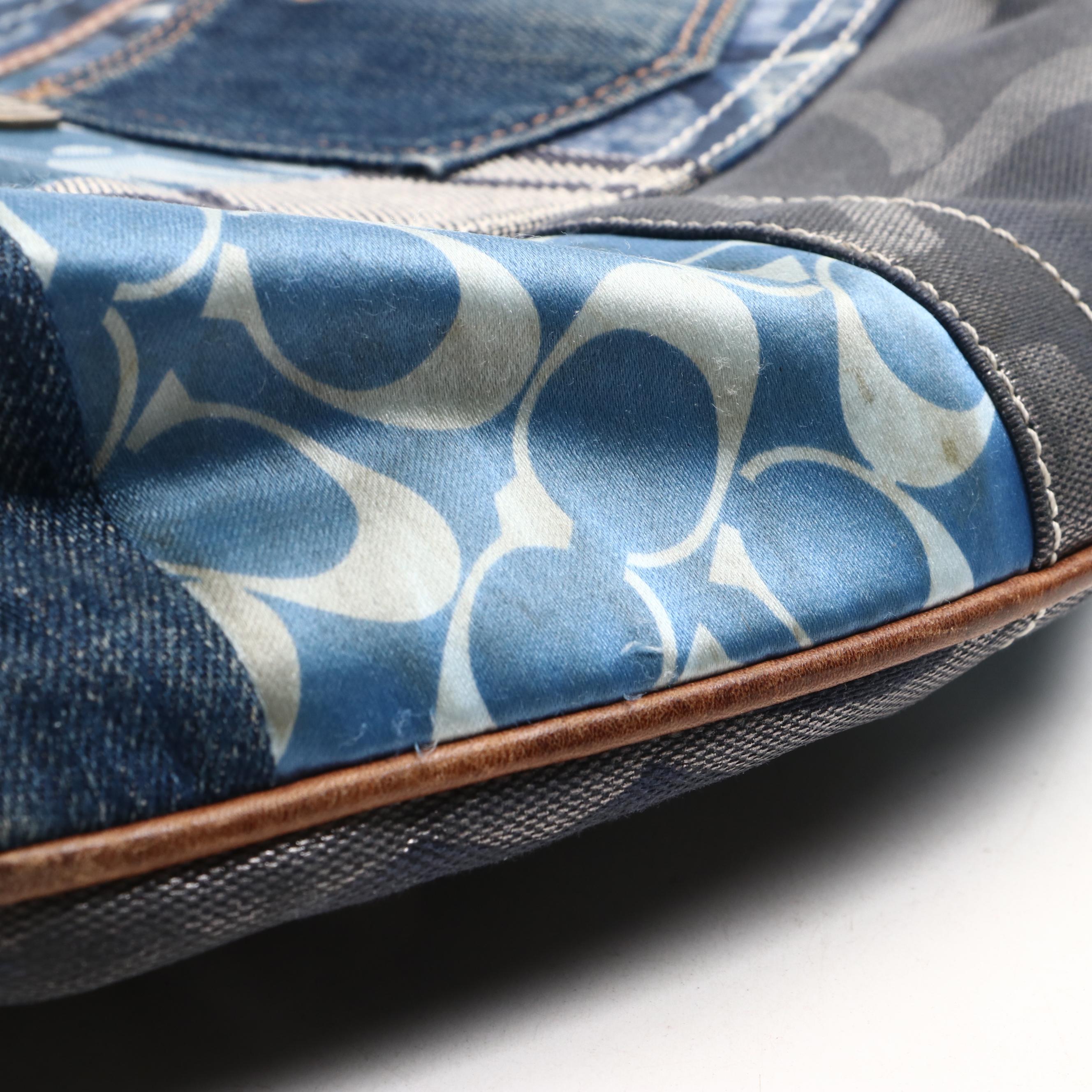 Coach Denim Patchwork Hobo Bag and Kate Spade Blue Suede Shoulder Bag