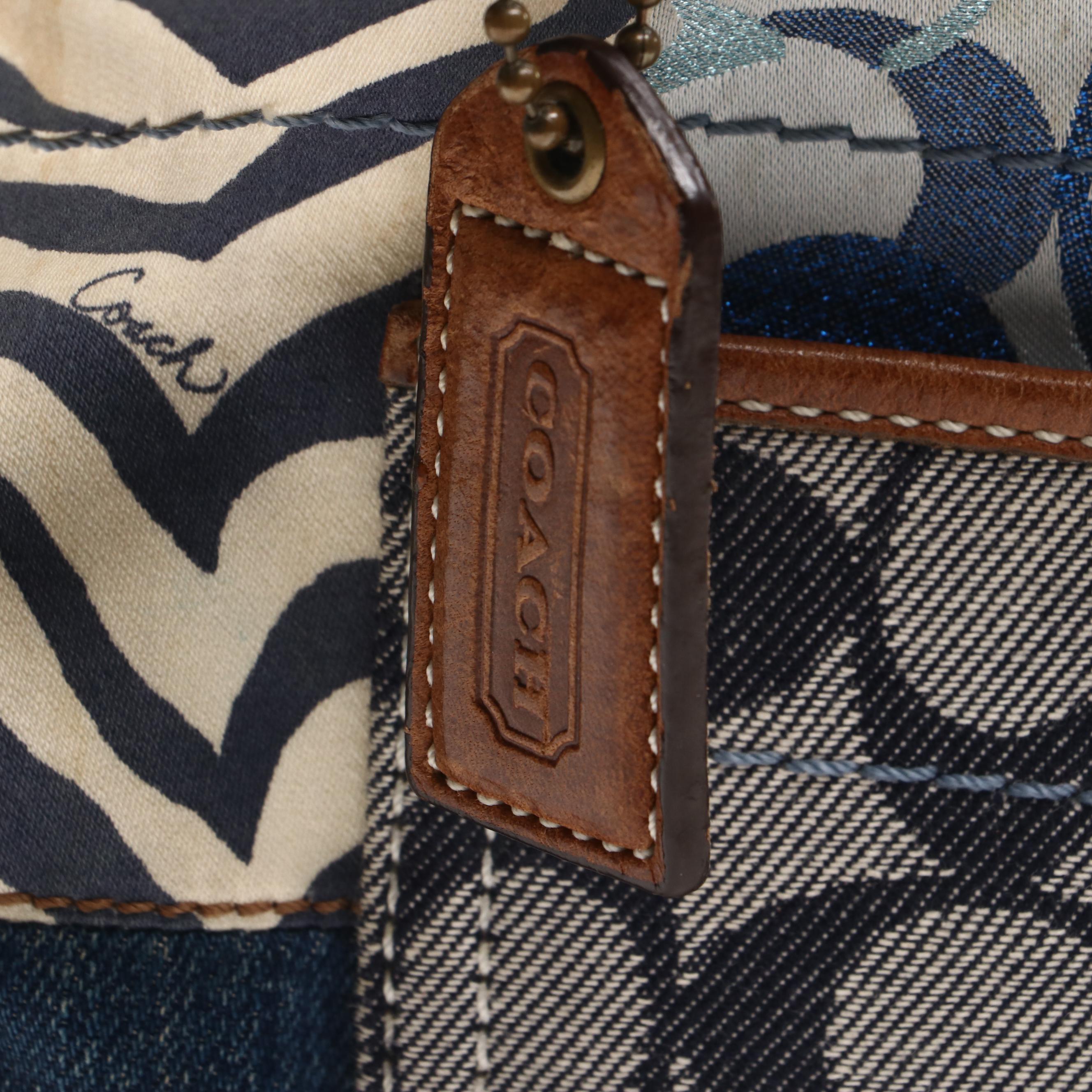 Coach Denim Patchwork Hobo Bag and Kate Spade Blue Suede Shoulder Bag